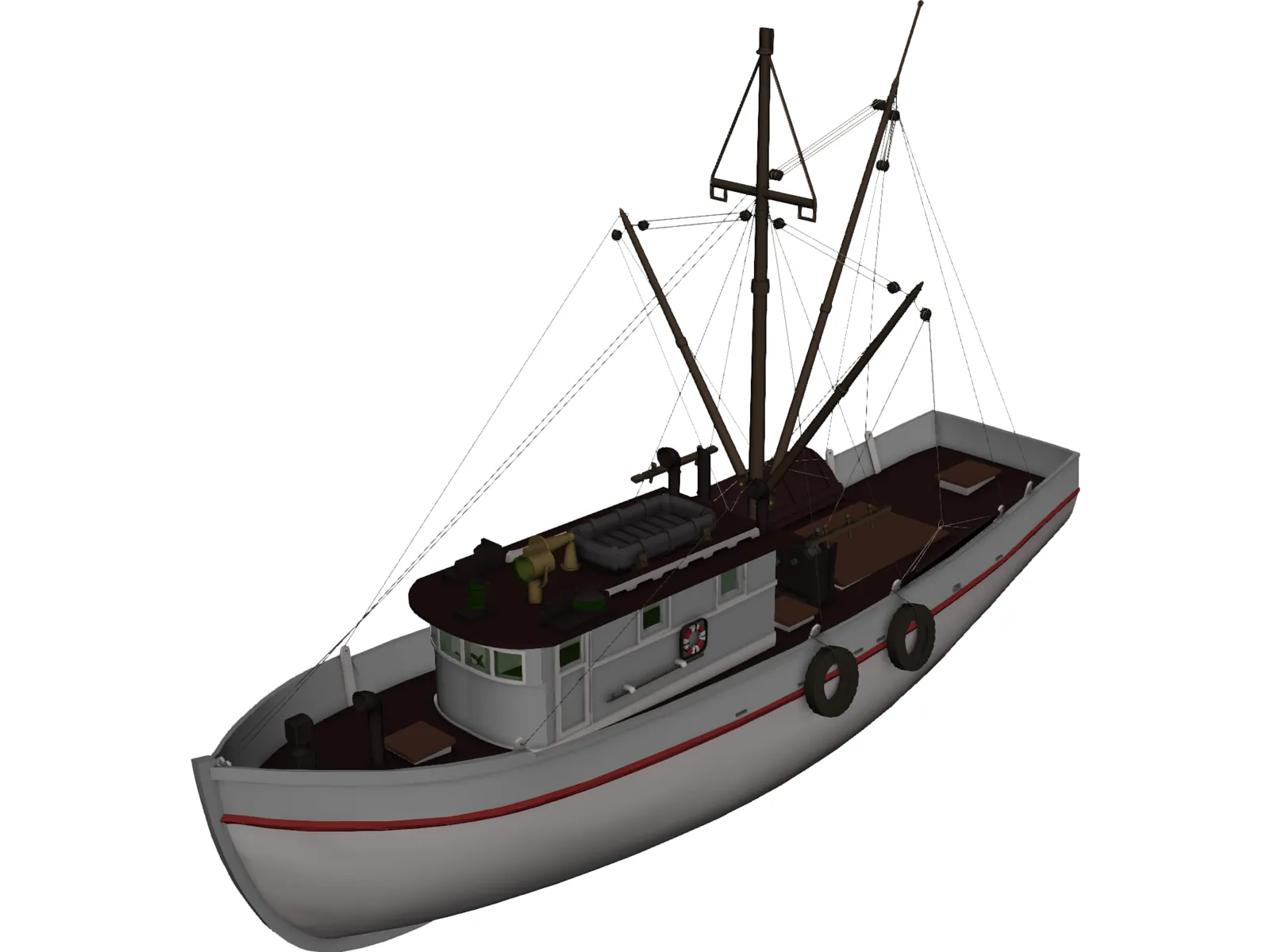 Shrimp Boat 3D Model main preview