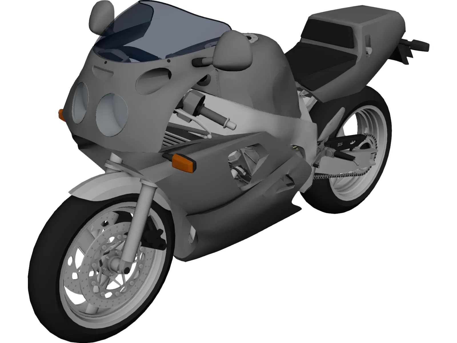 Yamaha FZR750R 3D Model main preview