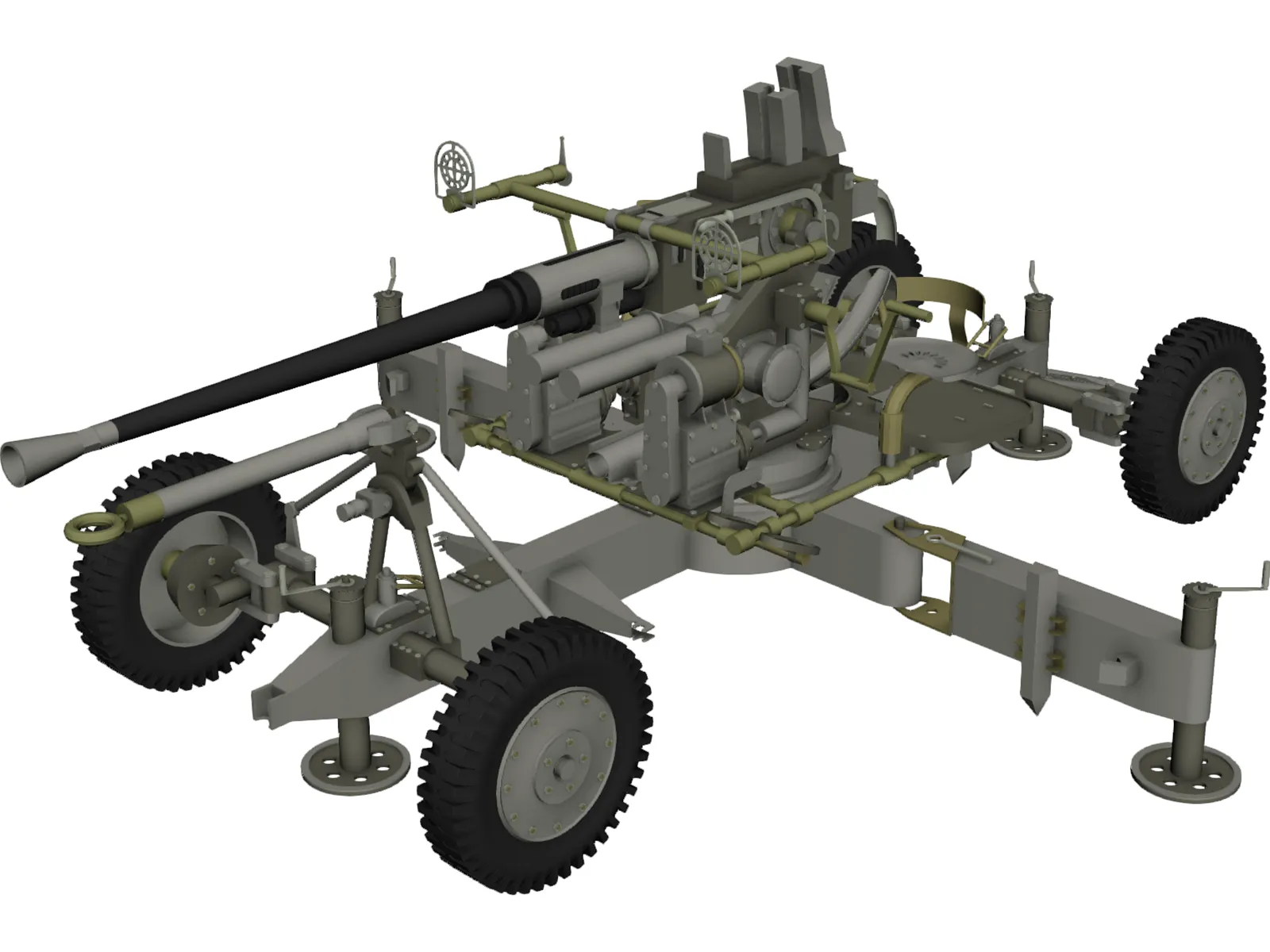 Bofors M1 (40 mm) 3D Model main preview