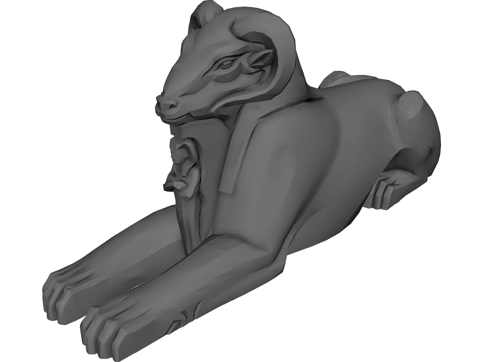 Egyptian Statue 3D Model main preview