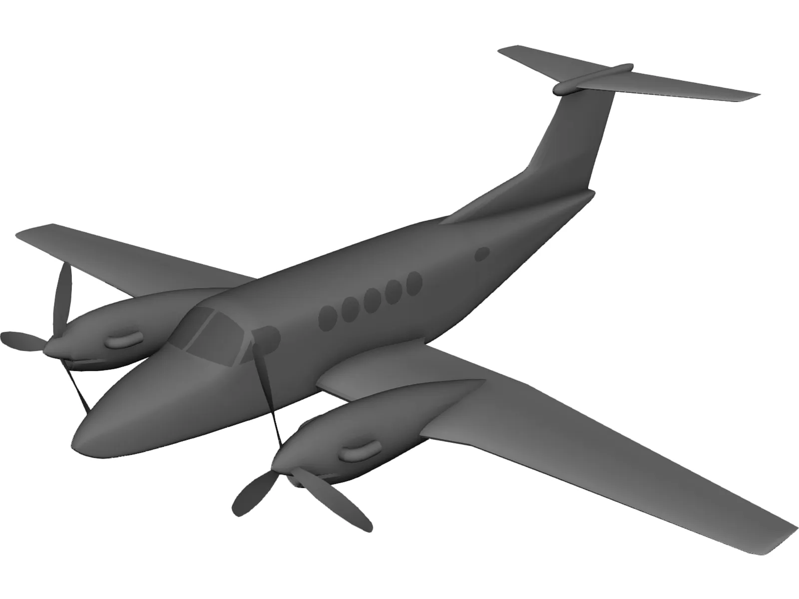 Beechcraft King Air B-200 Beech King 3D Model main preview