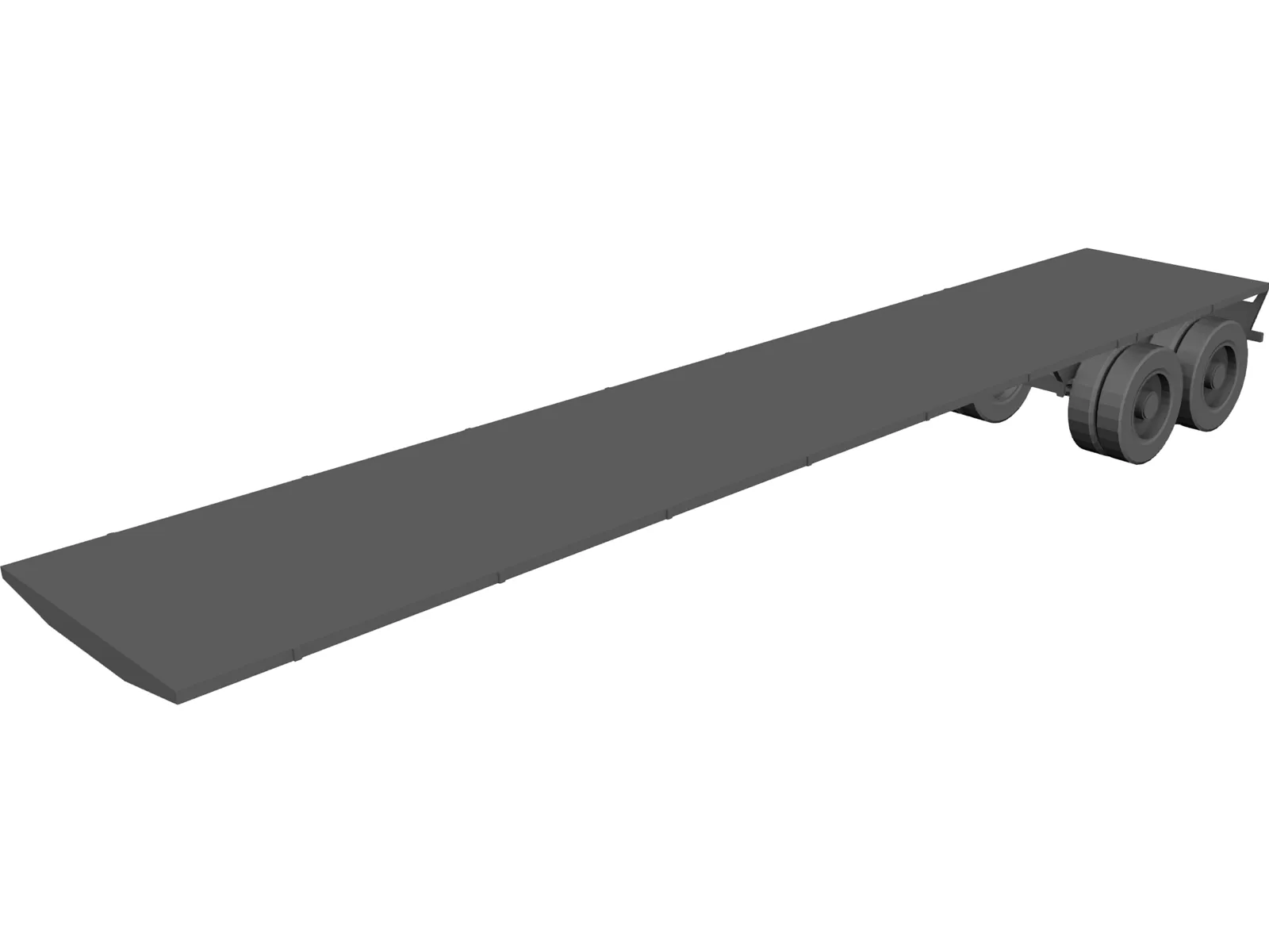 Trailer Flatbed 3D Model main preview