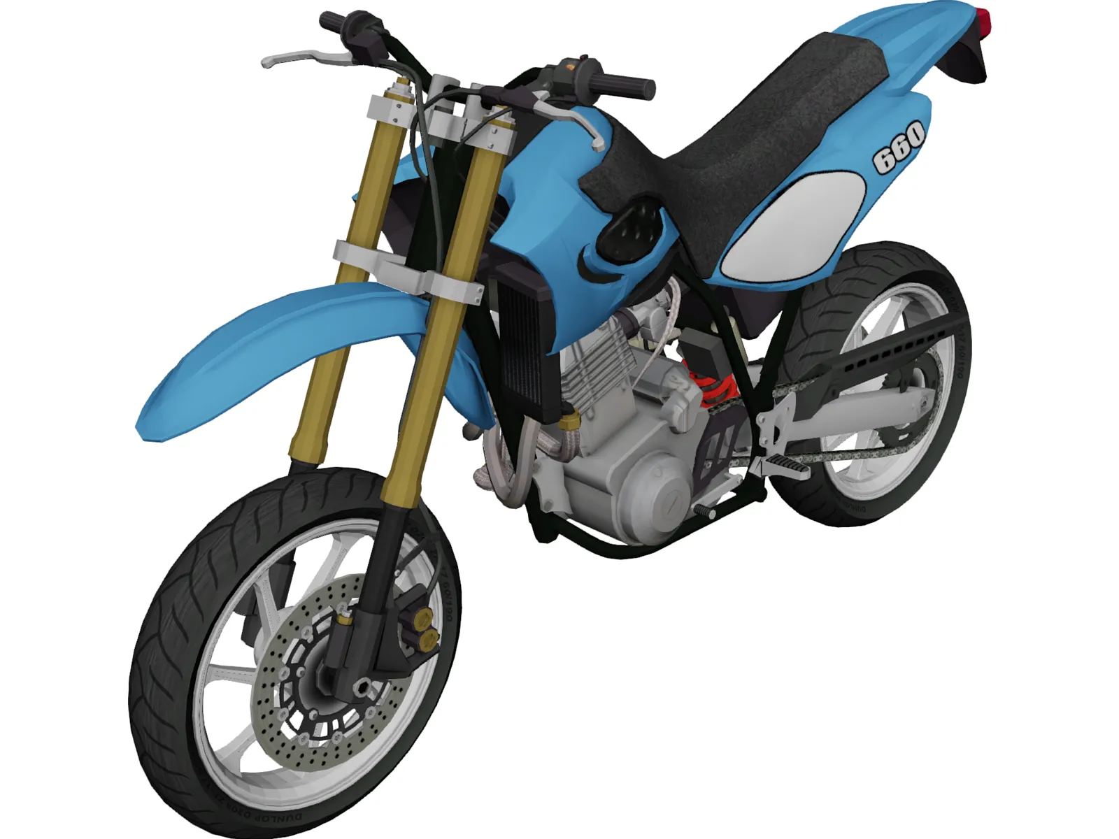 Supermoto Bike 3D Model main preview
