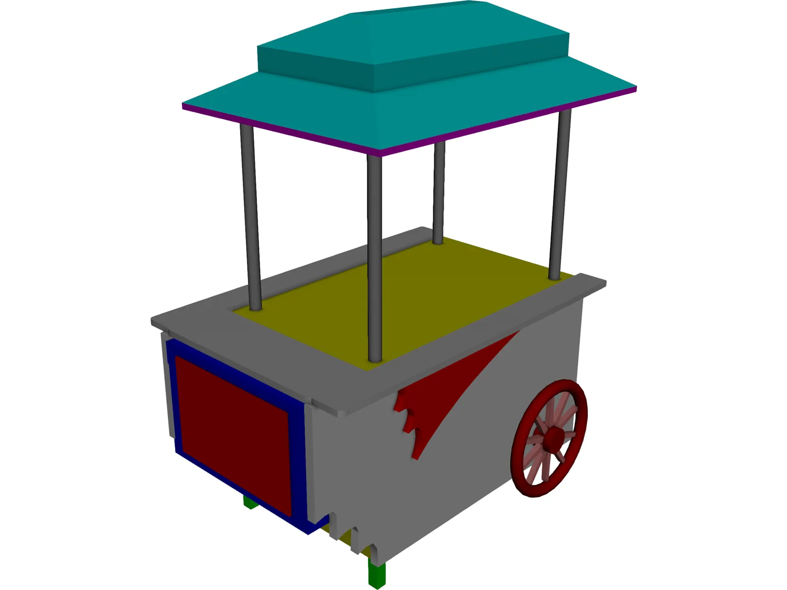 Vending Peddler's Cart 3D Model main preview