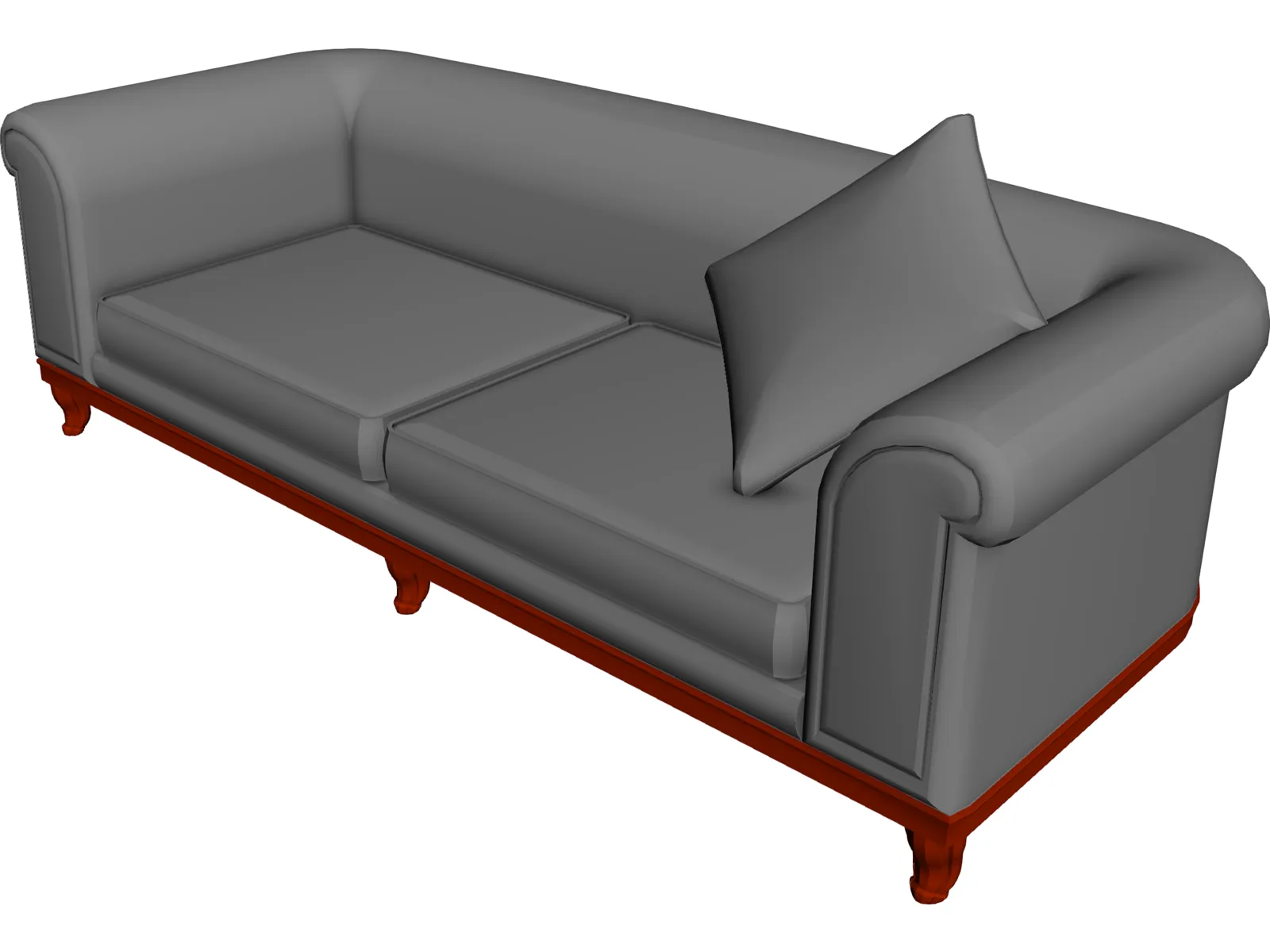 Sofa Round Back 3D Model main preview
