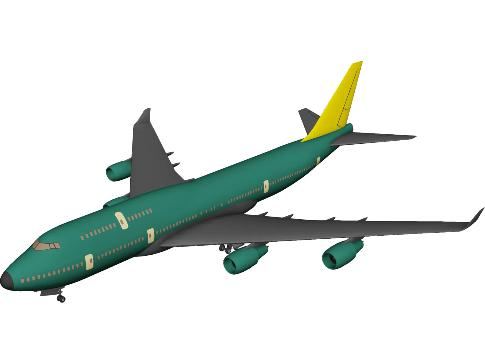 Boeing 747-400 3D Model main preview