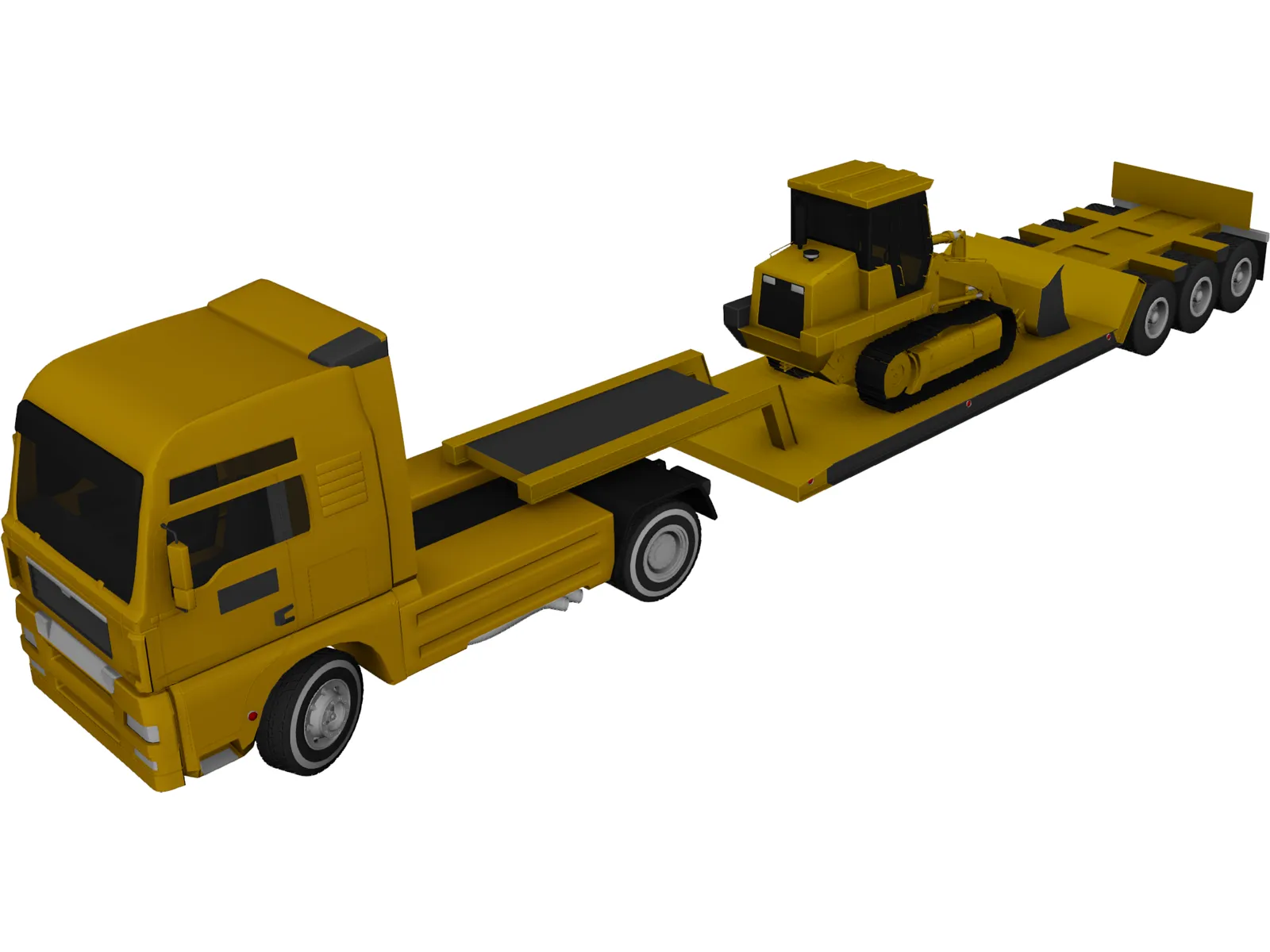 Euro Lowboy 3D Model main preview