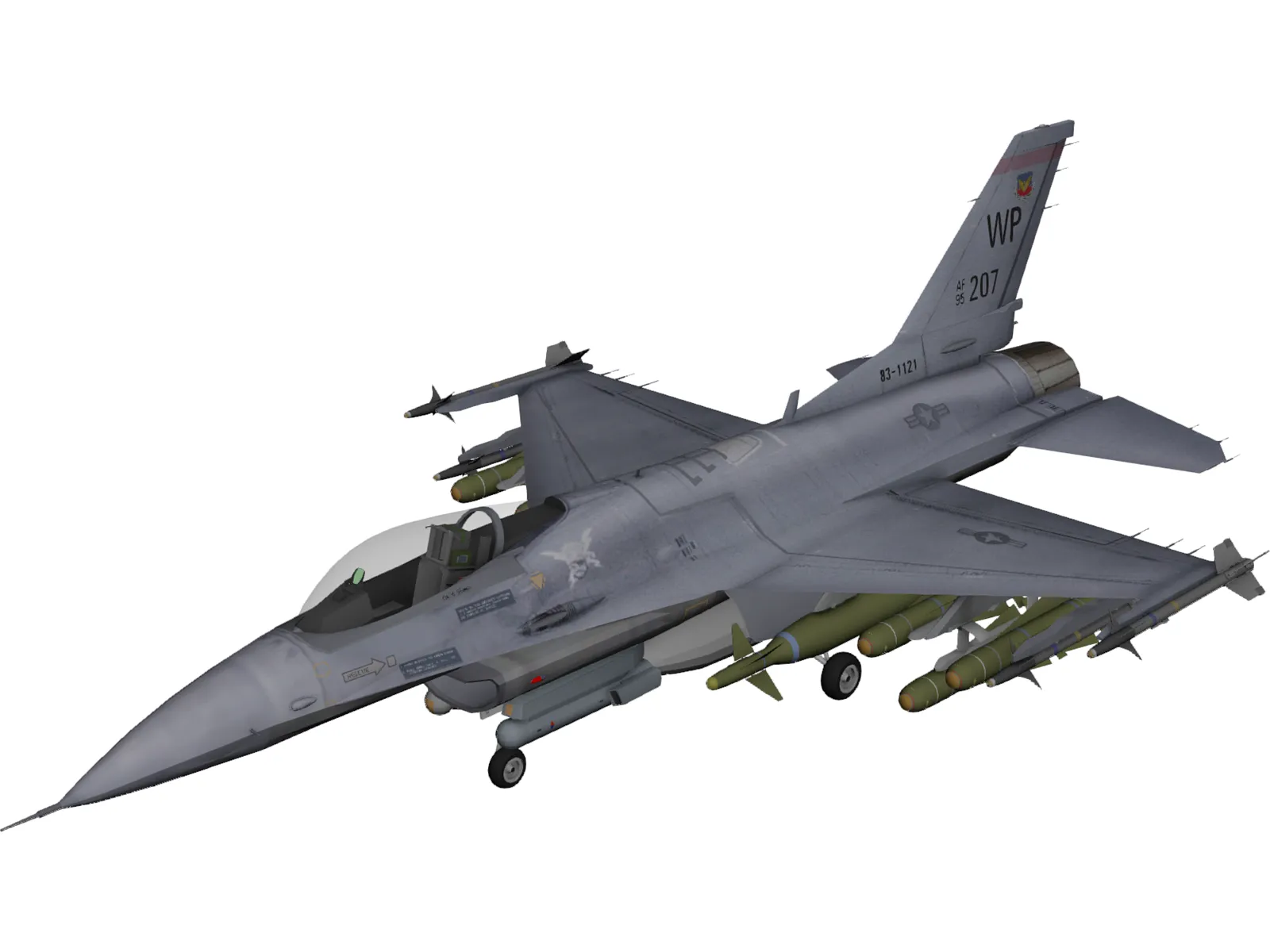 F-16C USAF 3D Model main preview