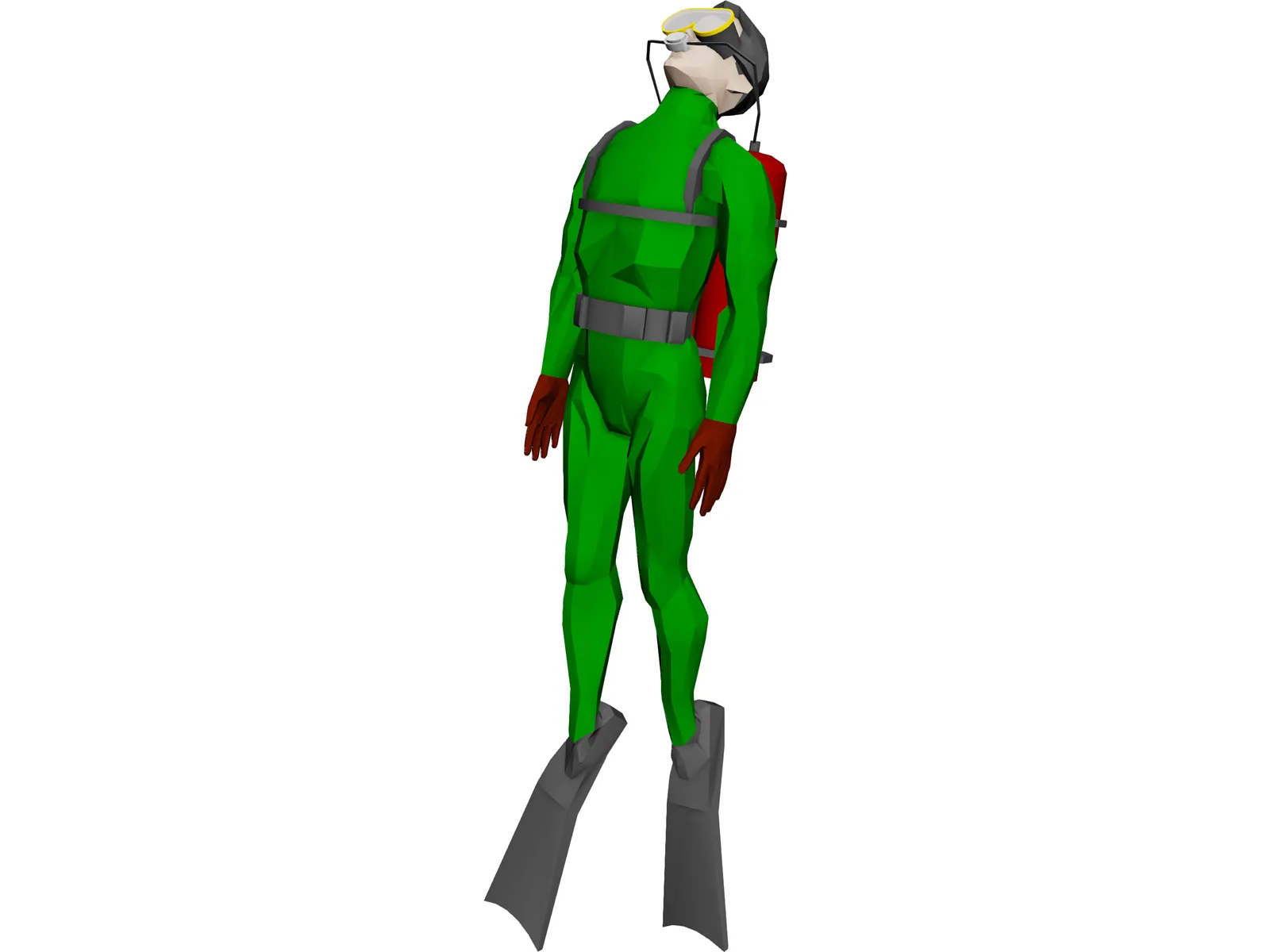 Scuba Diver 3D Model main preview