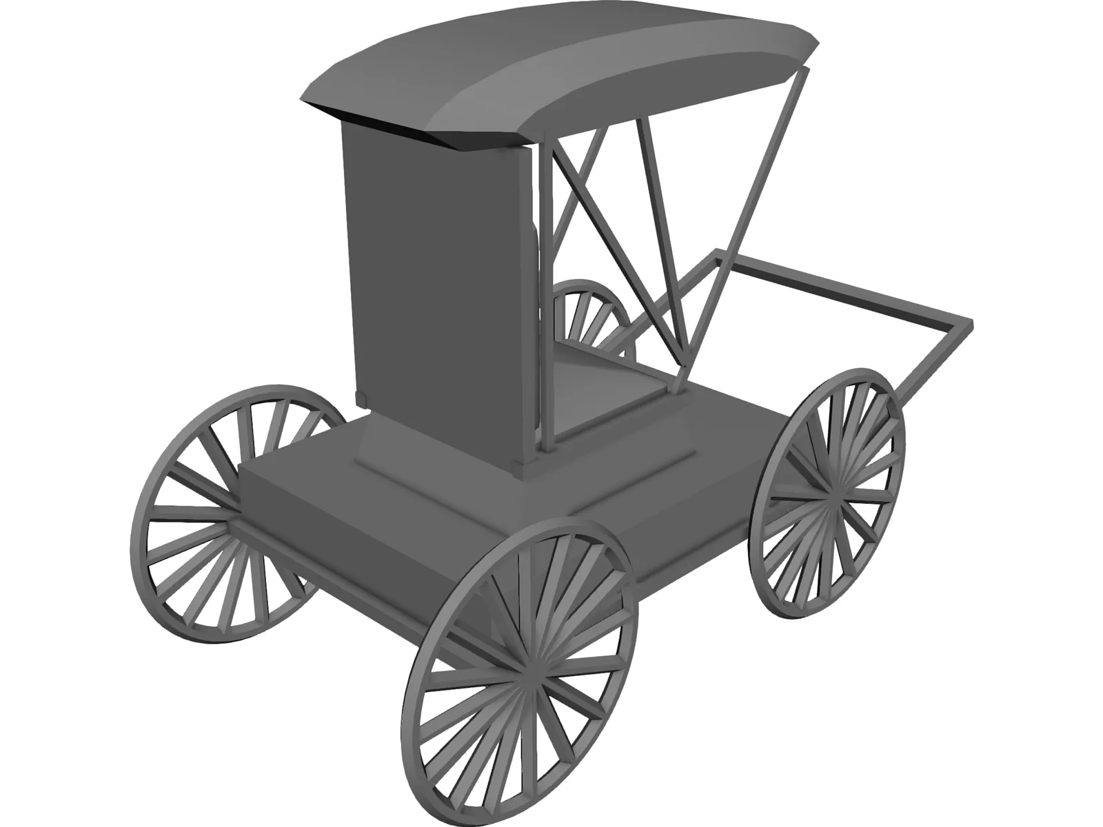 Buggy Horse Drawn 3D Model main preview