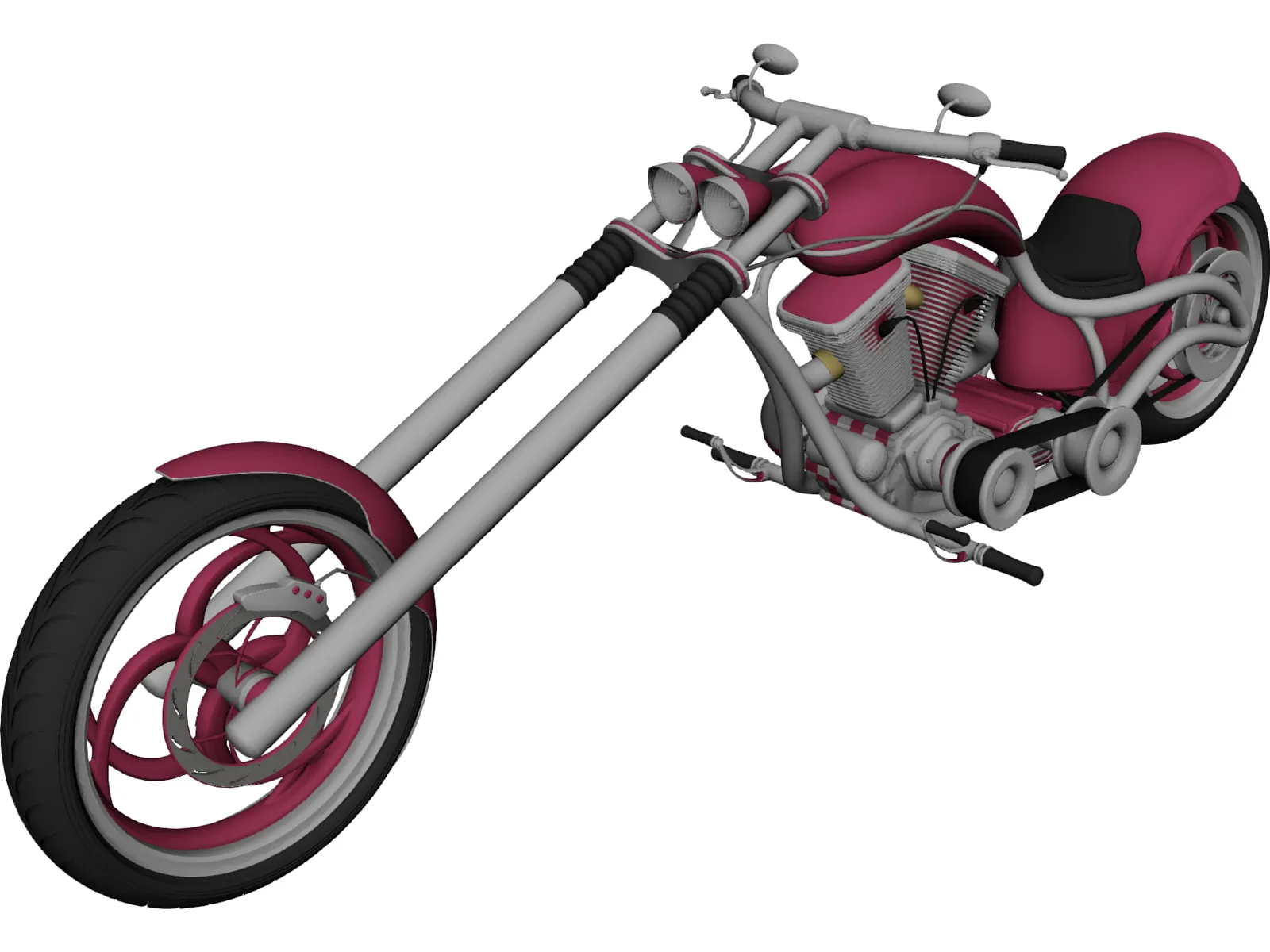 Custom Chopper 3D Model main preview