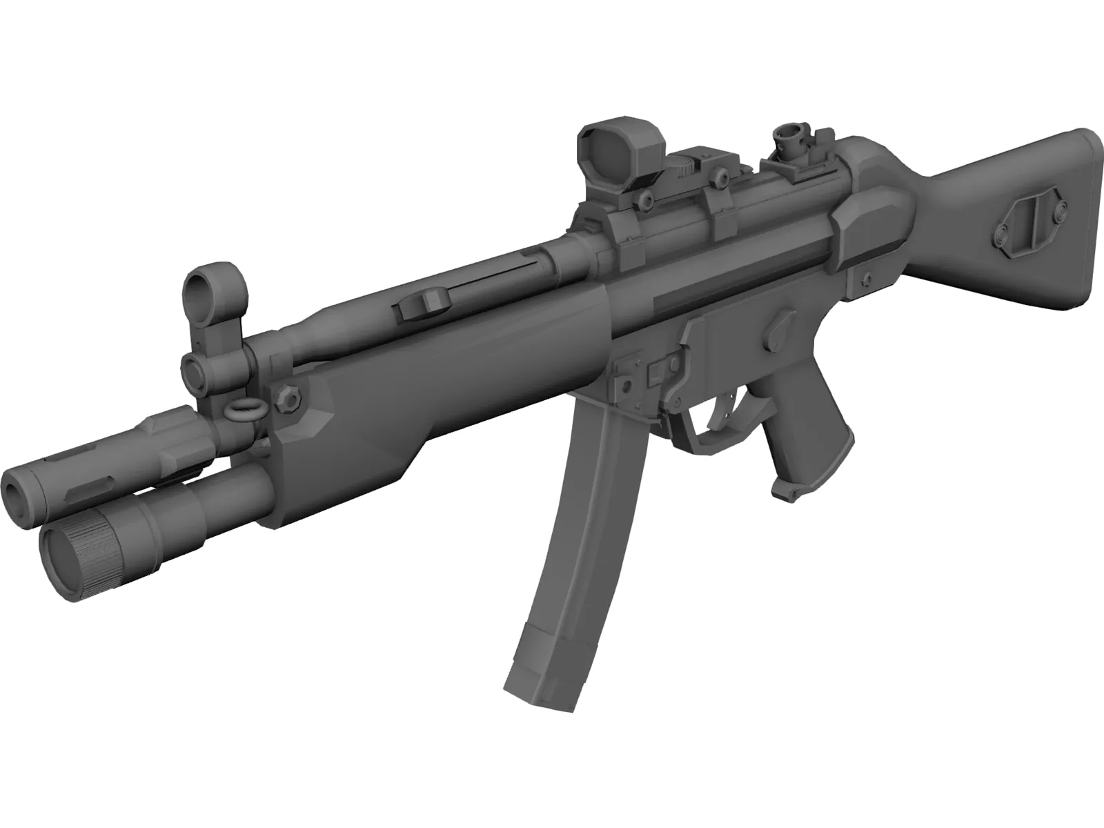 H&K MP5A4 Tactical Submachinegun 3D Model main preview