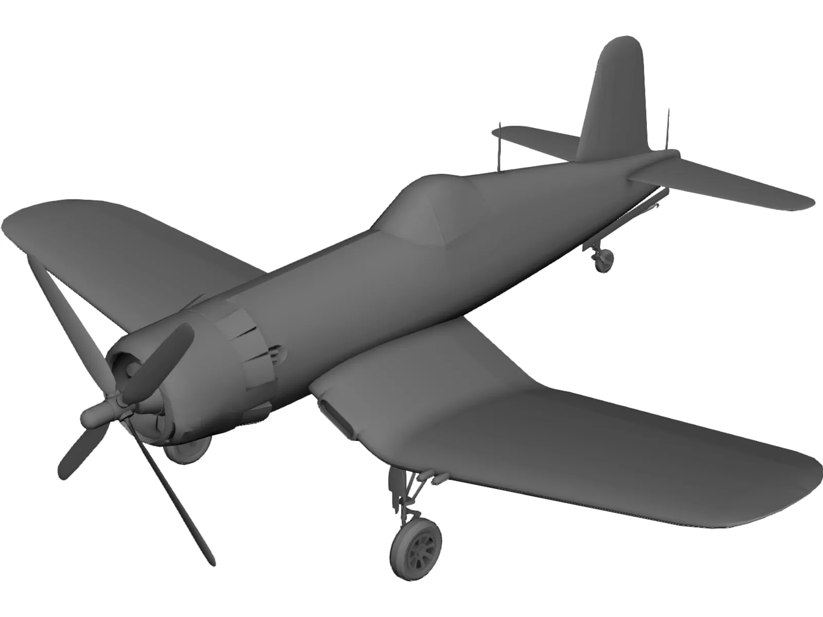 F4U-5 Corsair 3D Model main preview