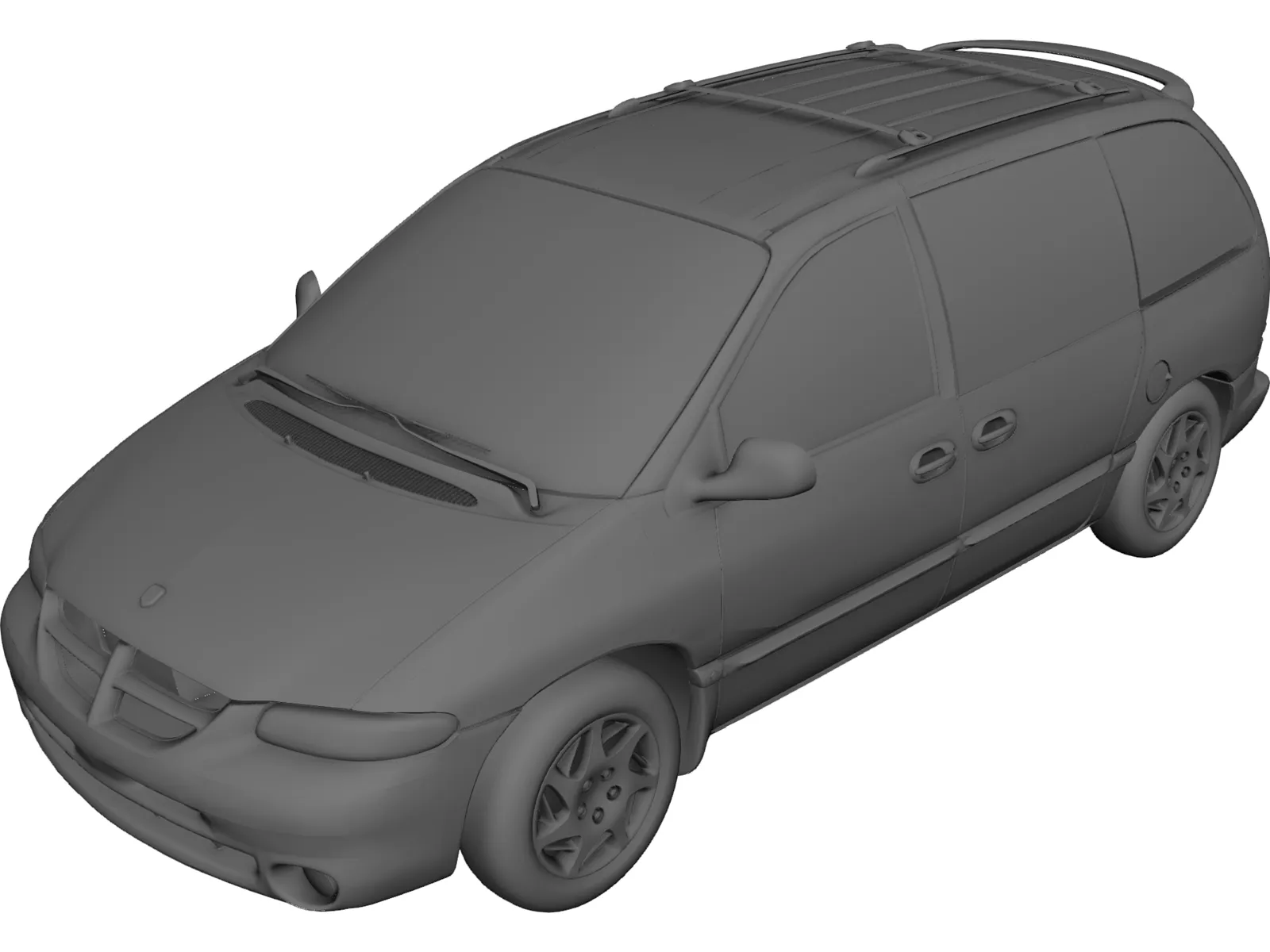 Dodge Caravan Sport (2000) 3D Model main preview