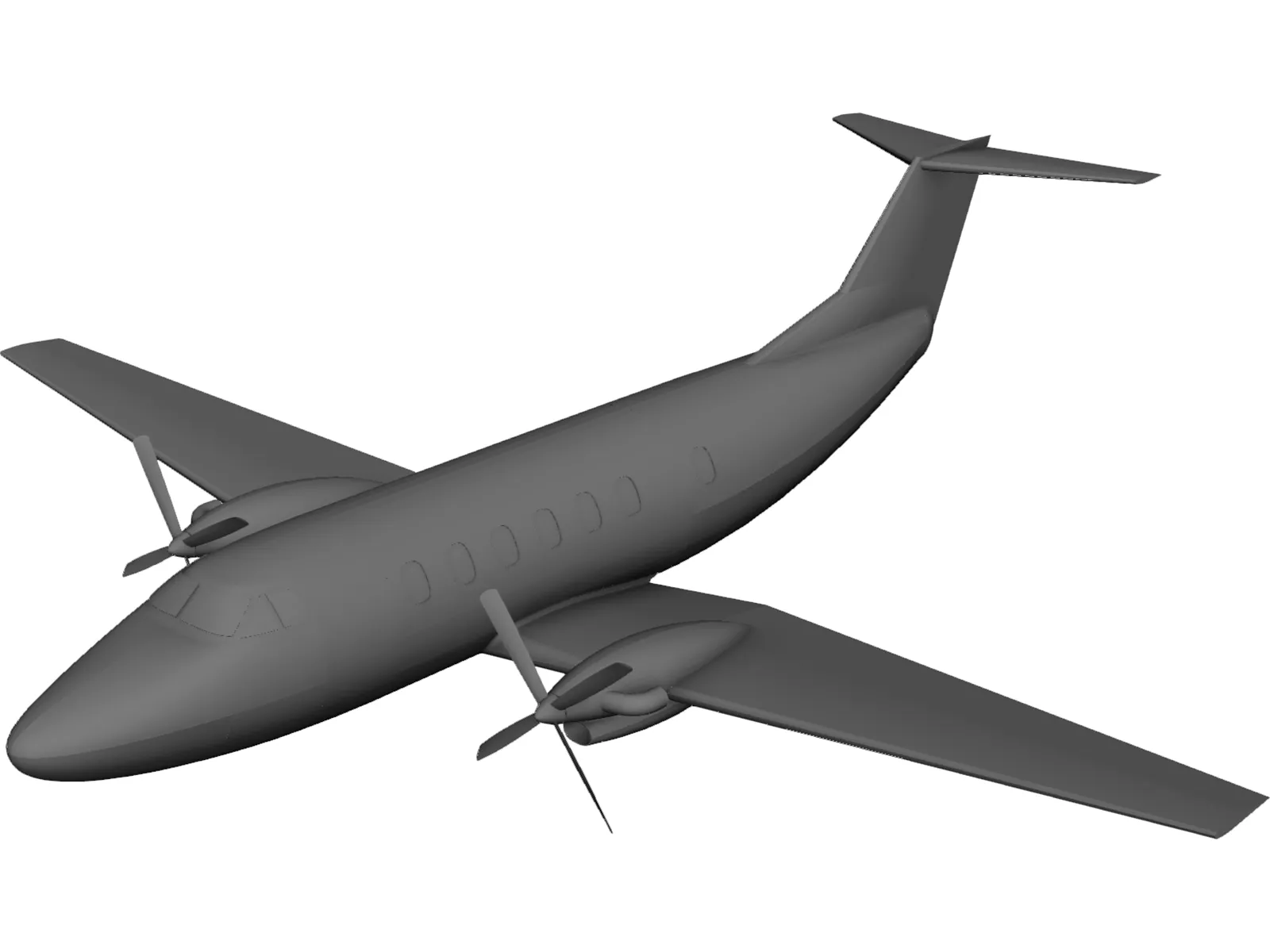 Beechcraft Super King Air 200 3D Model main preview