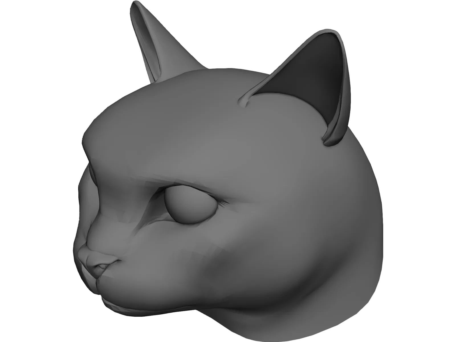Cat Head 3D Model main preview