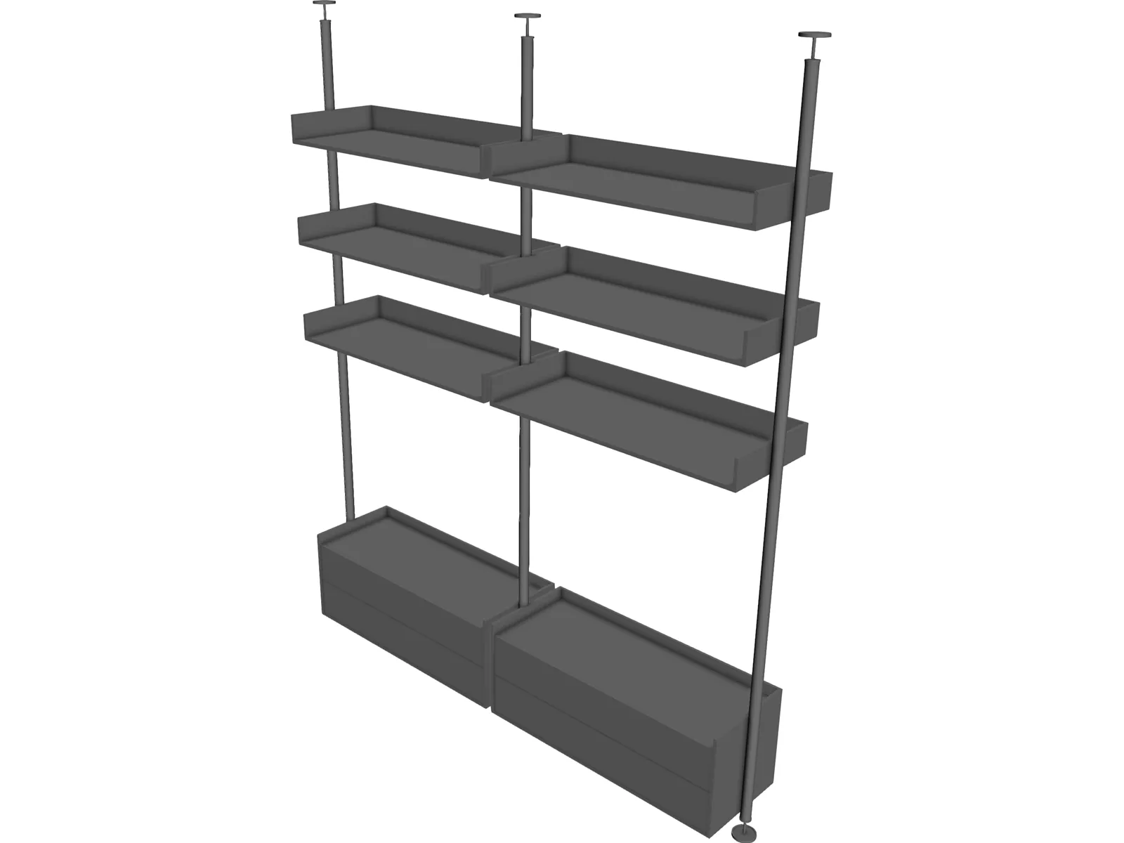 Bookcase 3D Model main preview