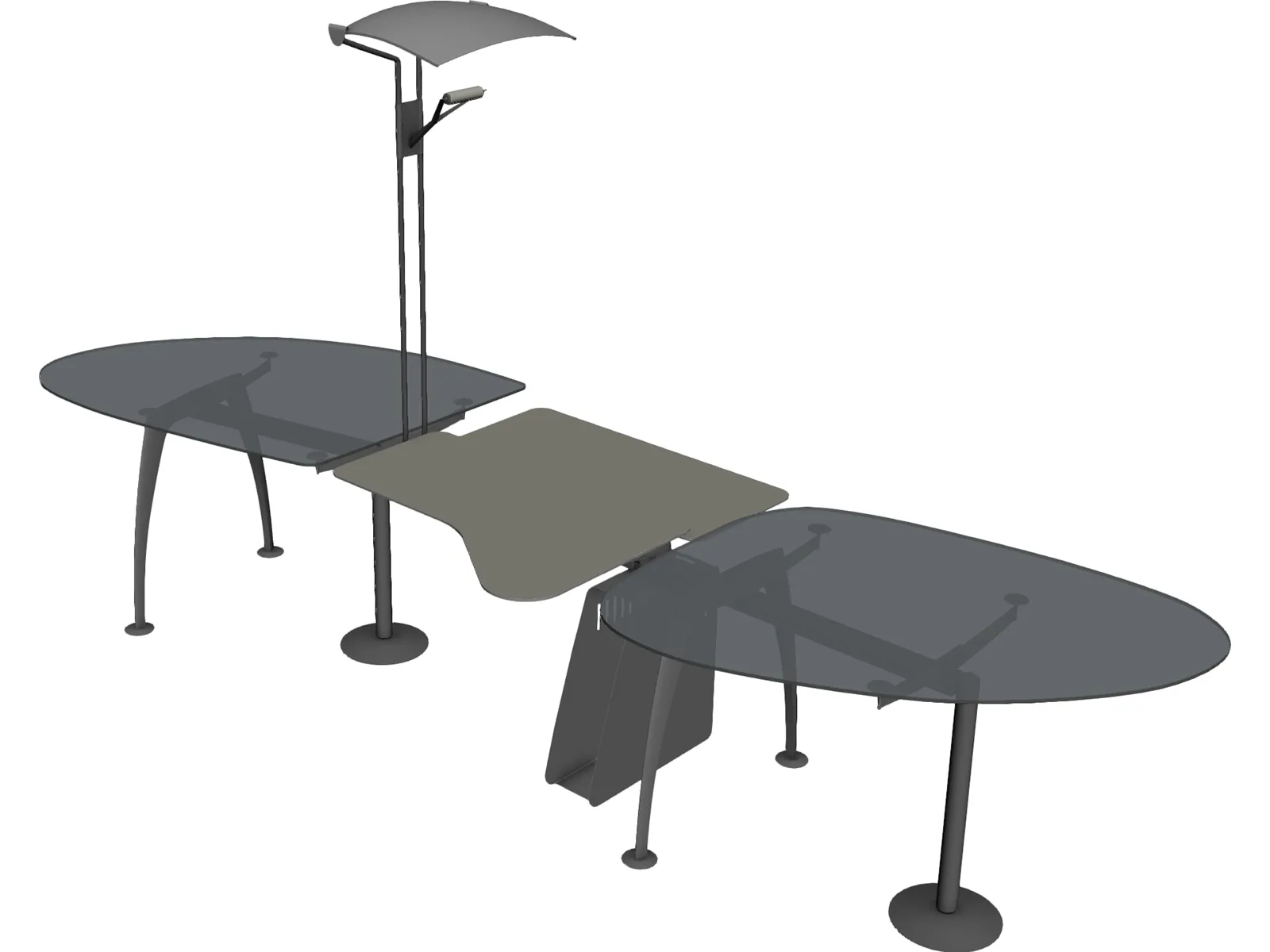 Super Office Desk 3D Model main preview