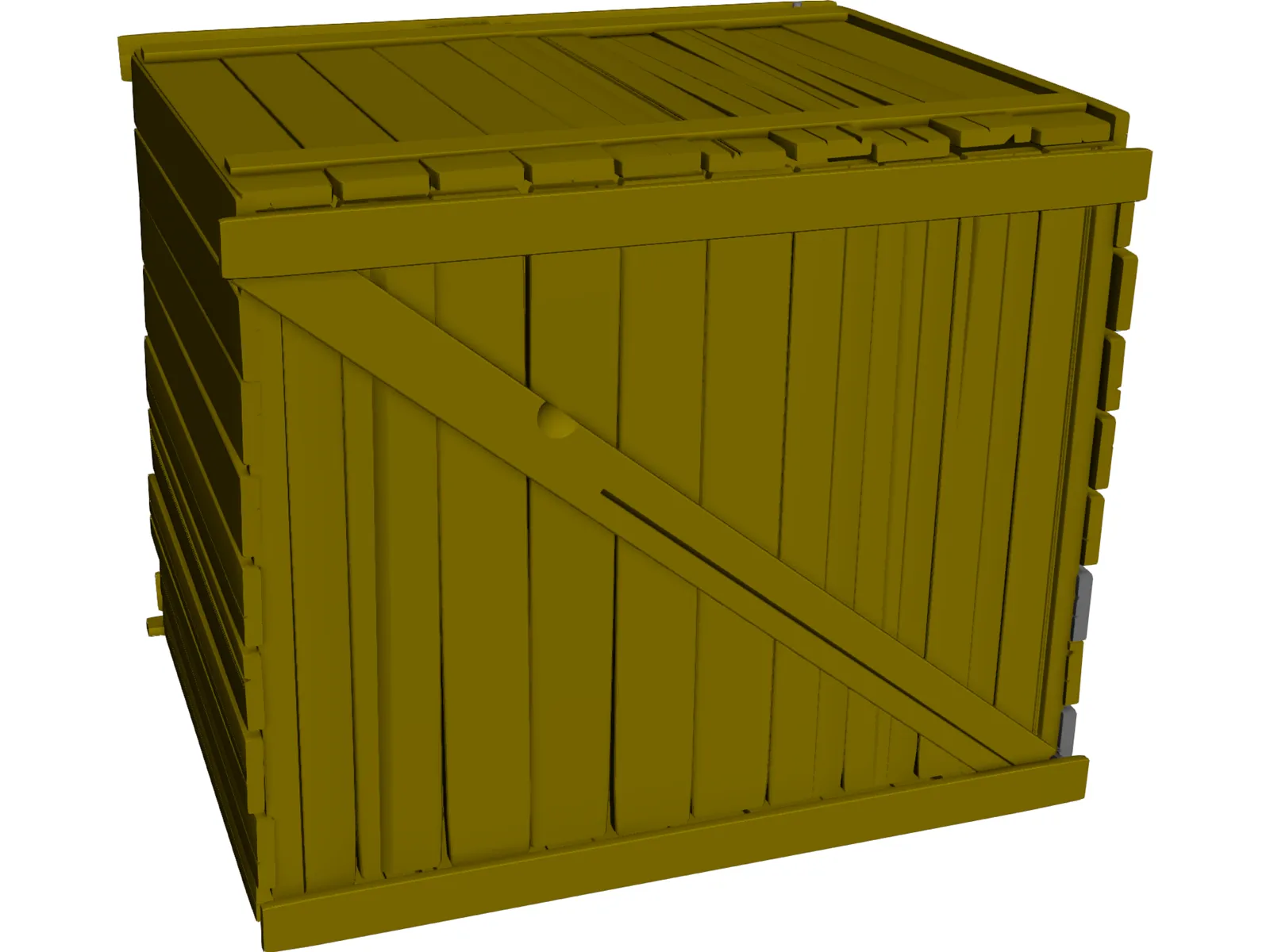 Wooden Crate 3D Model main preview