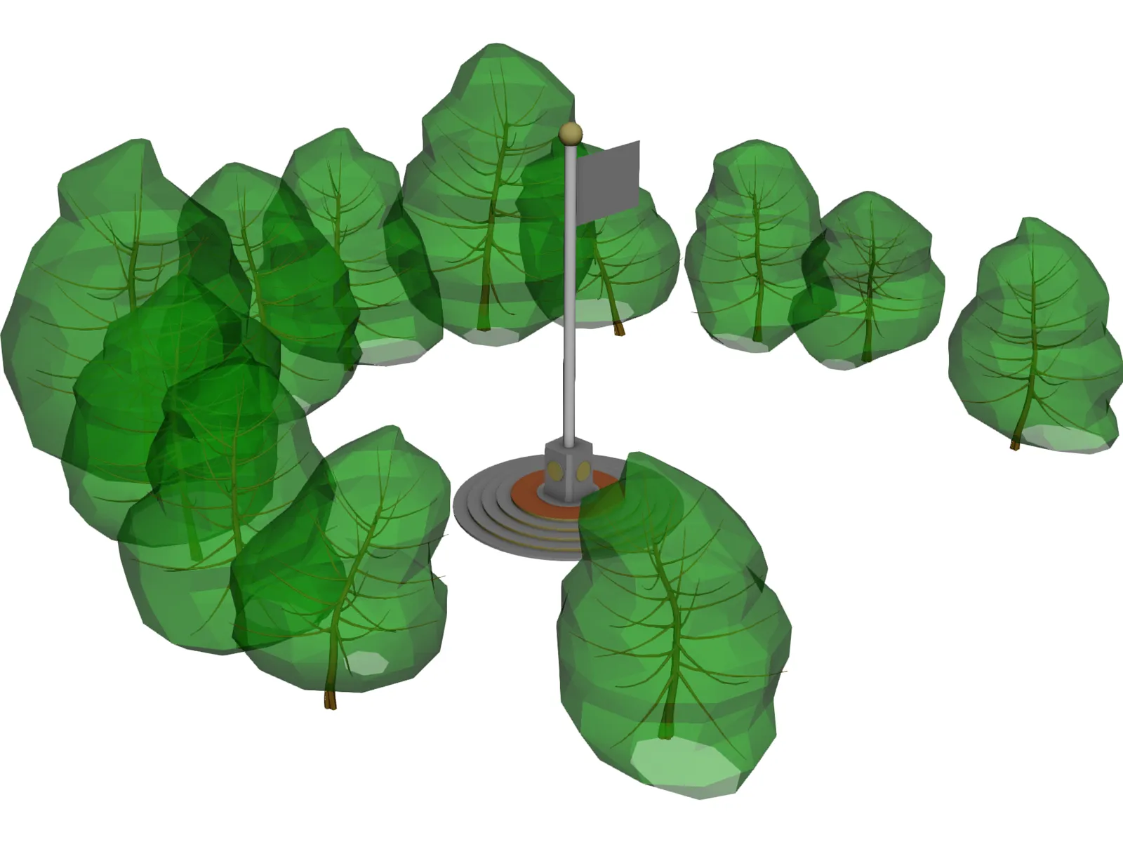 Flag Pole 3D Model main preview
