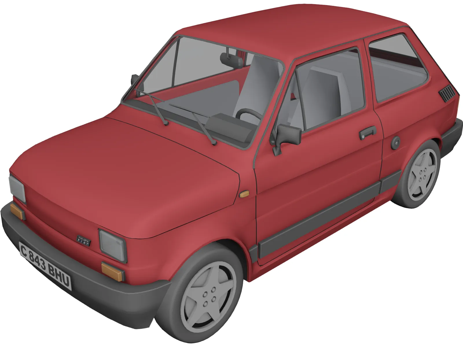 Fiat 126p 3D Model main preview