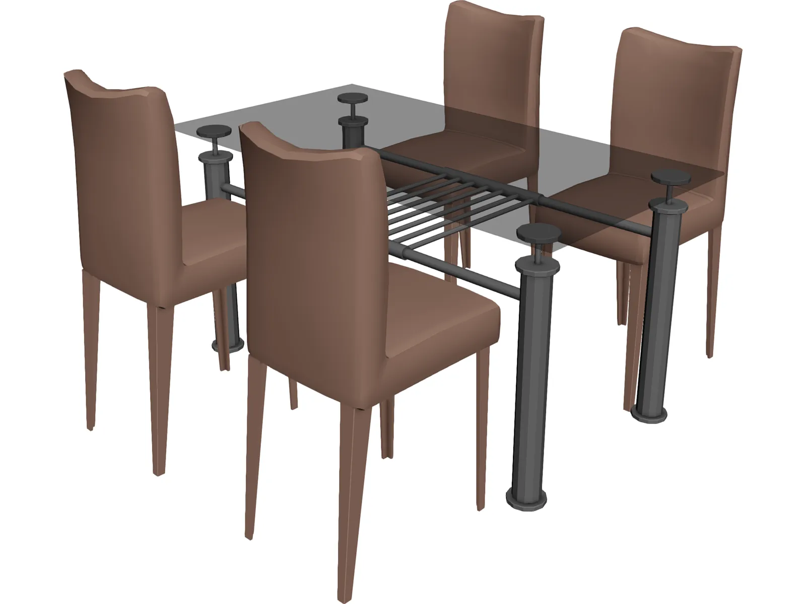 Table with Chairs 3D Model main preview