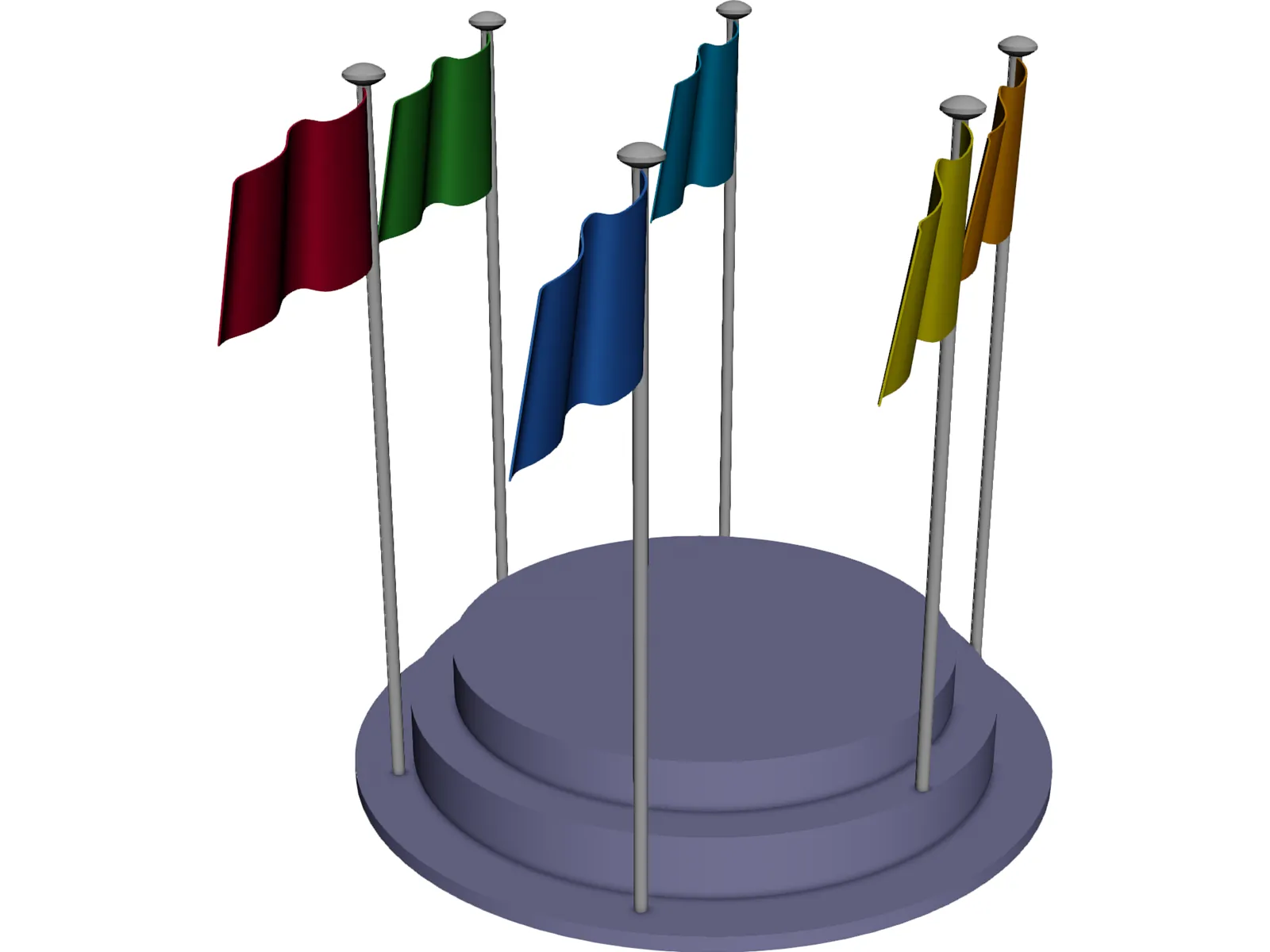 Flags 3D Model main preview