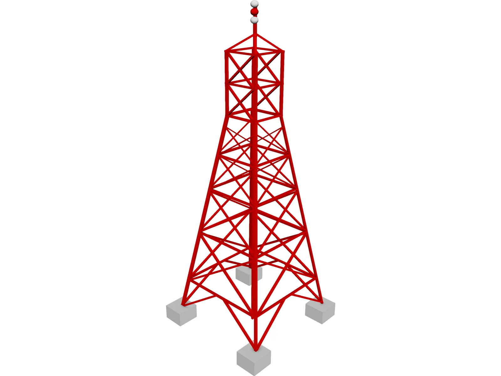 Radio Transmission Tower 3D Model main preview