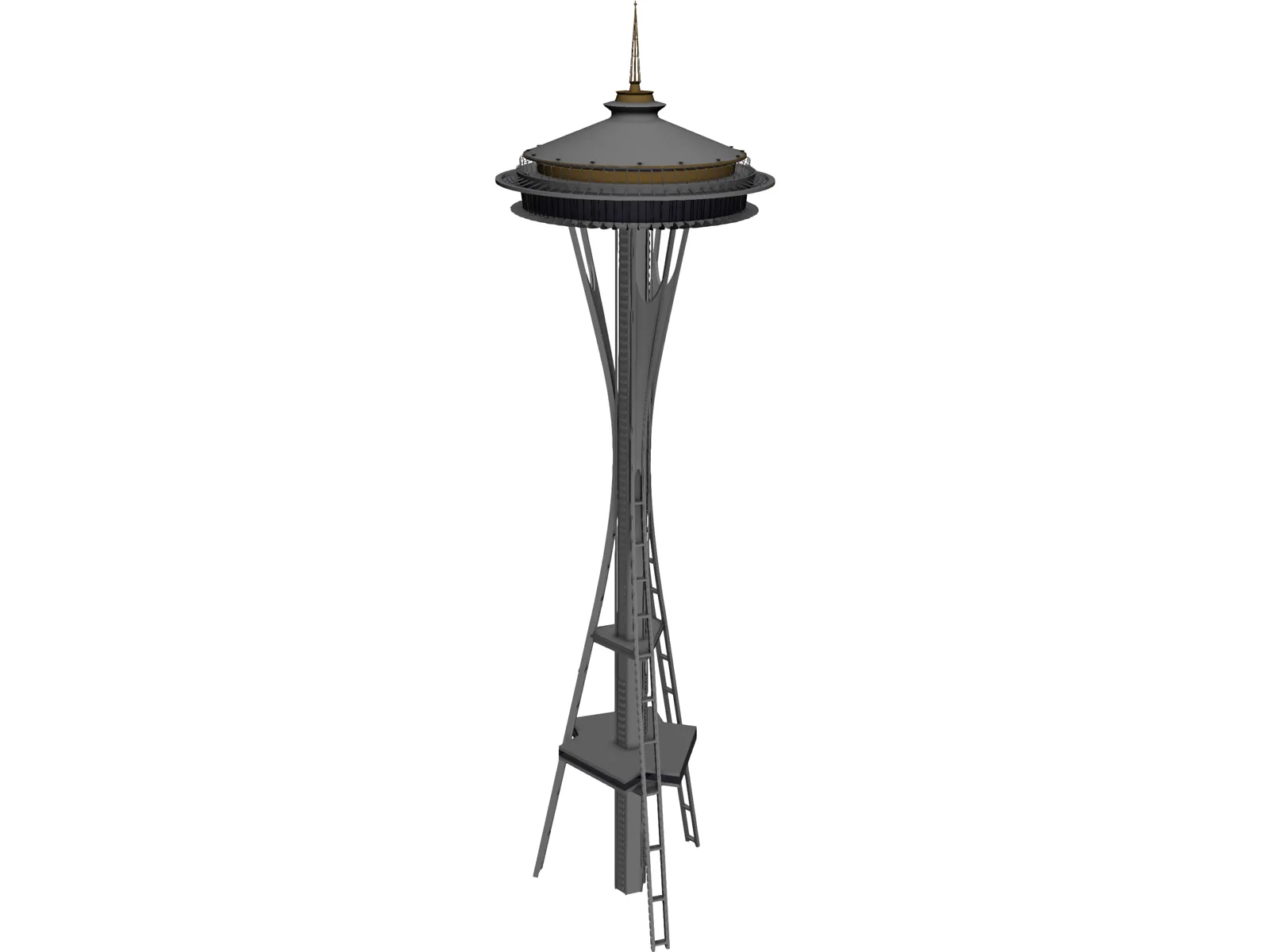 Seattle Space Needle Tower 3D Model main preview