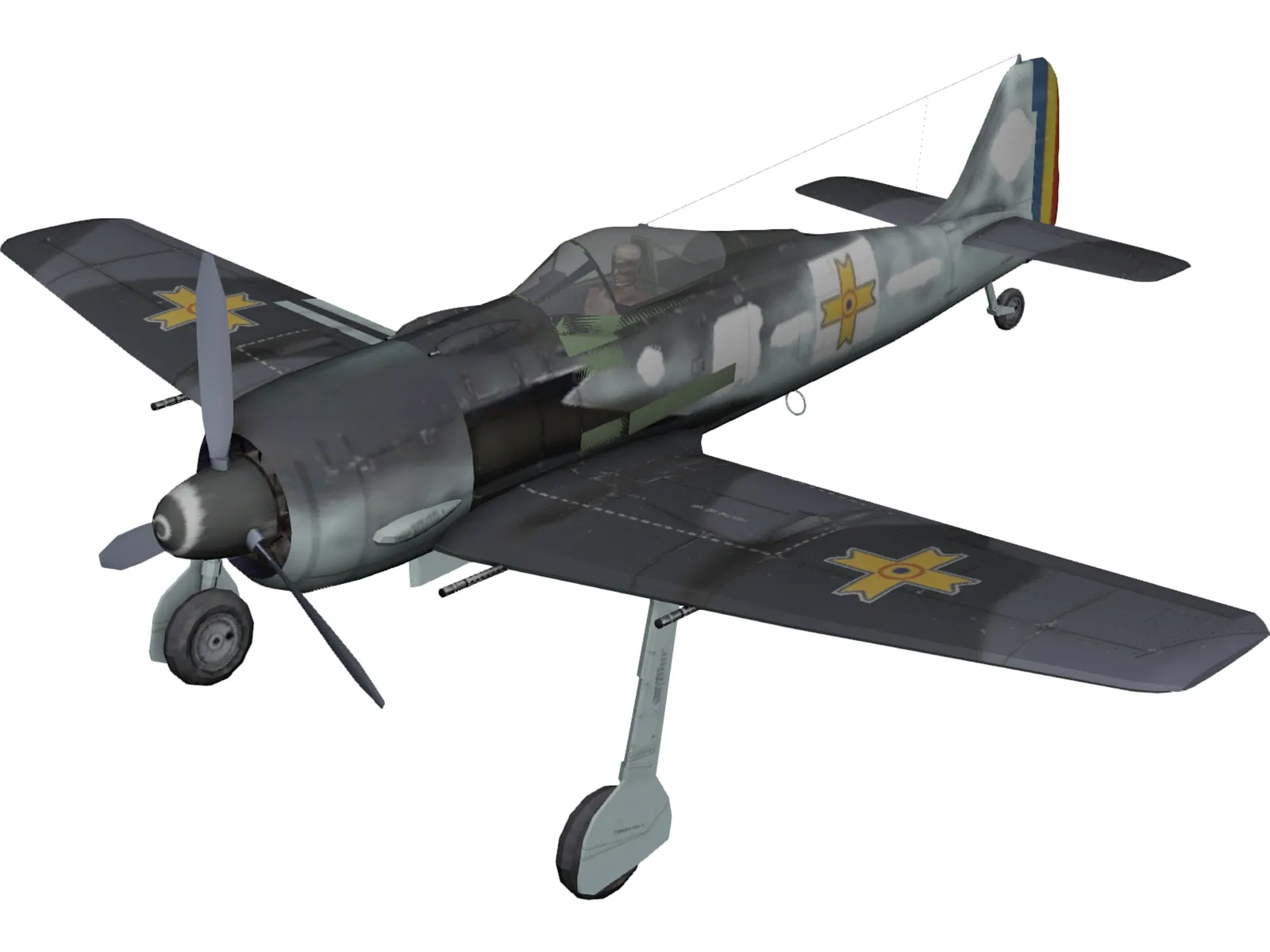 Focke-Wulf Fw 190 A 3D Model main preview