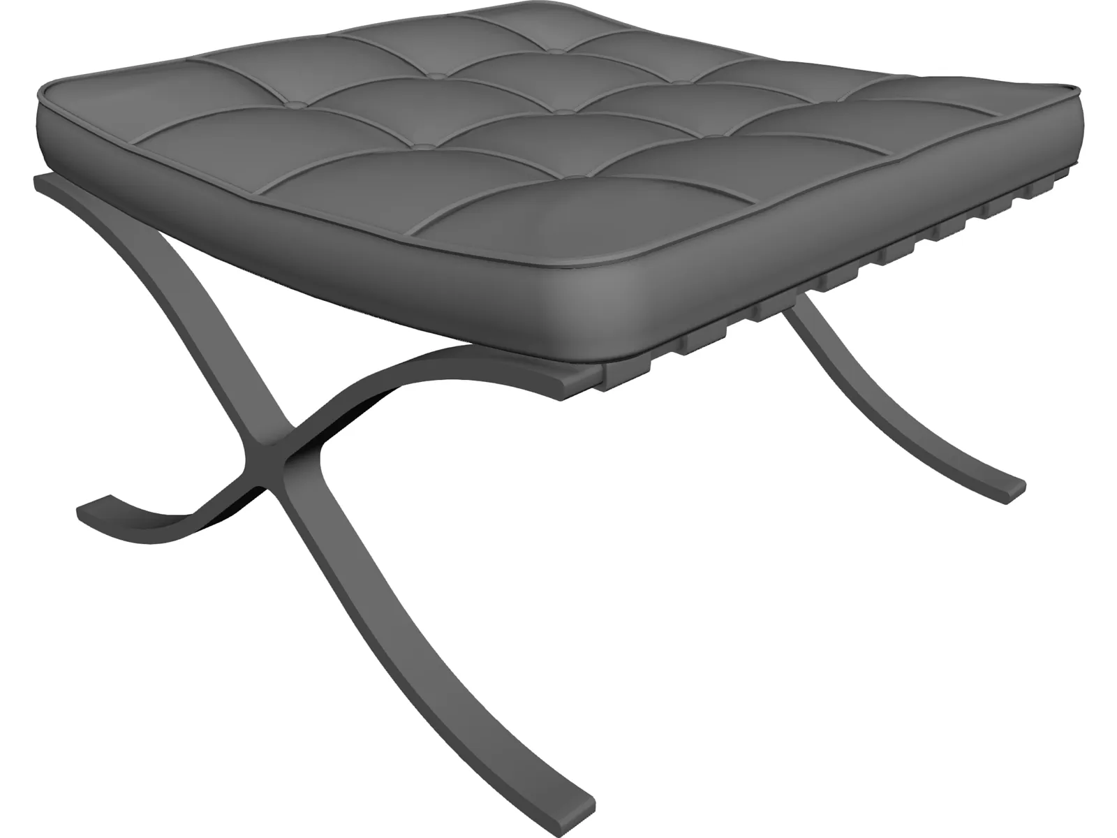 Mies van der Rohe-Barcelona Stool 3D Model main preview