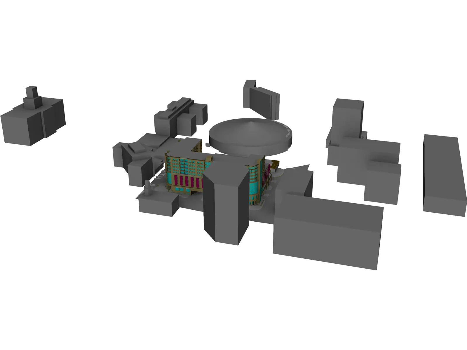 City Center Square 3D Model main preview