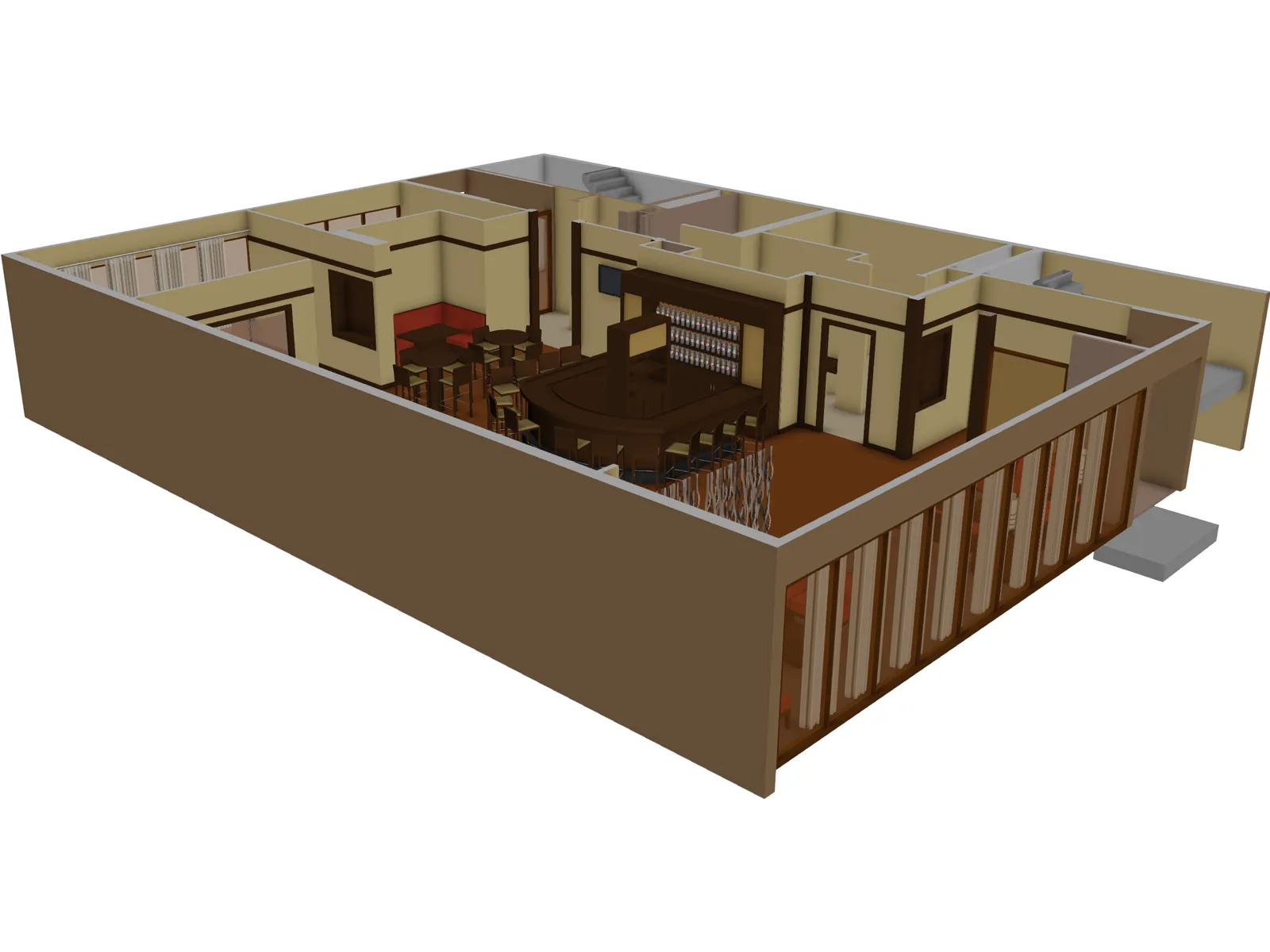 Bar Interior 3D Model main preview