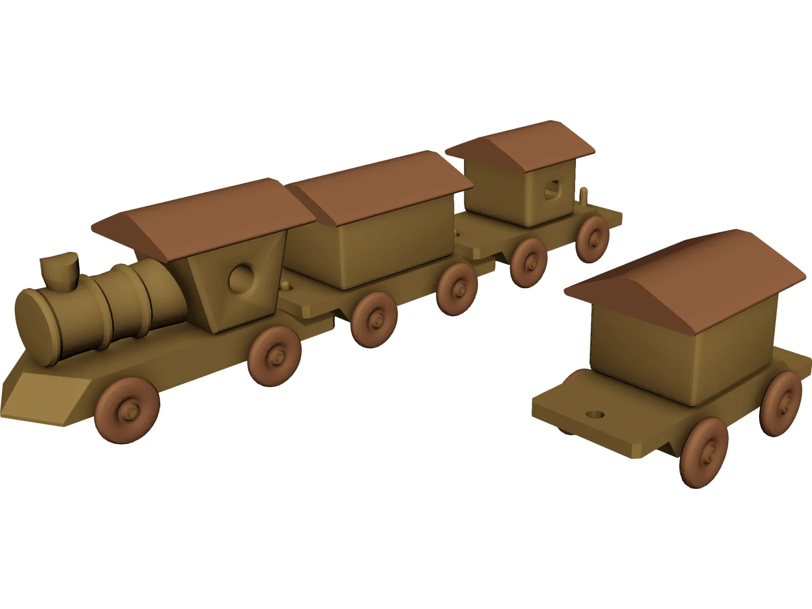 Toy Train 3D Model main preview