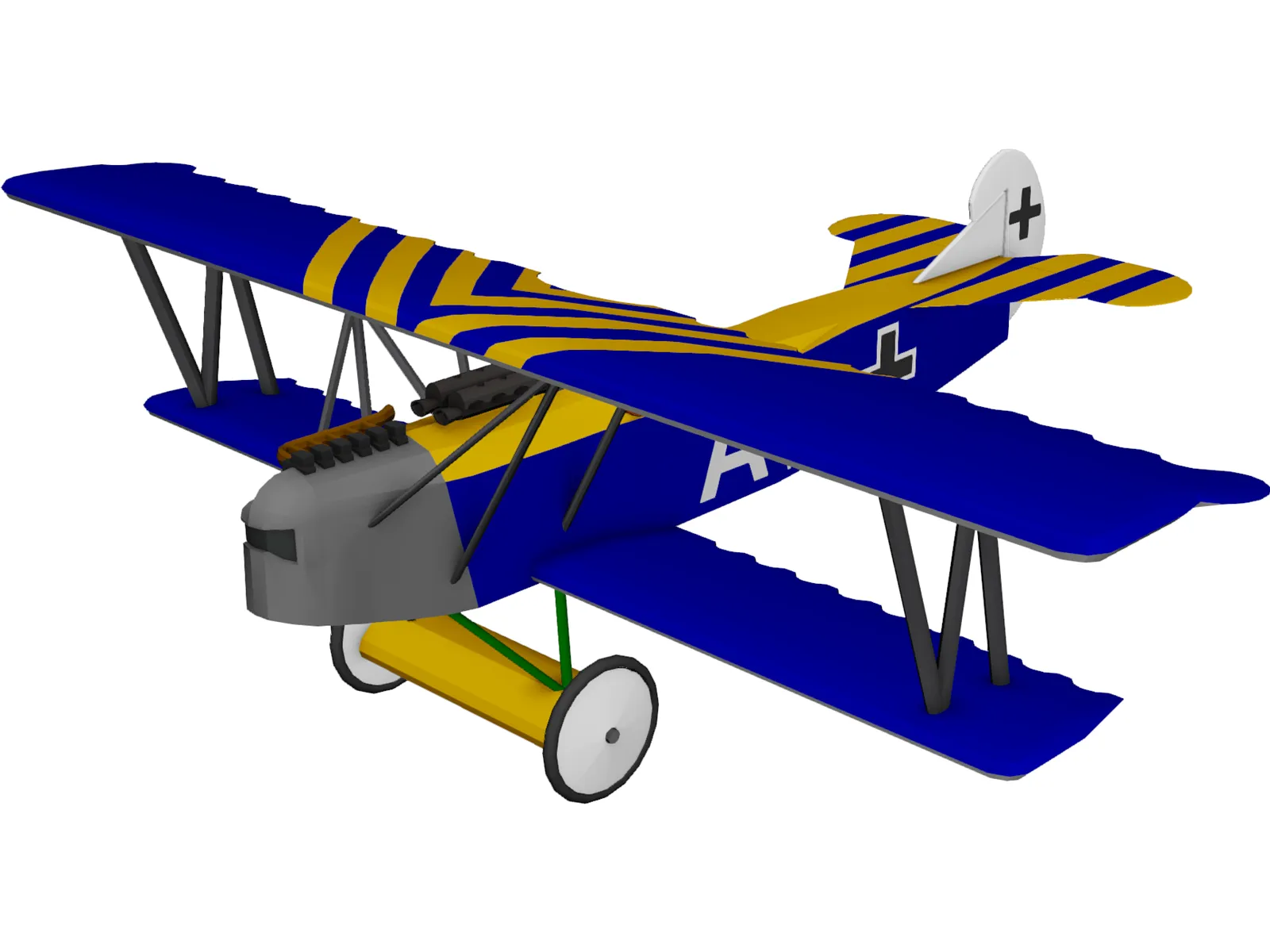 Fokker D.VII 3D Model main preview