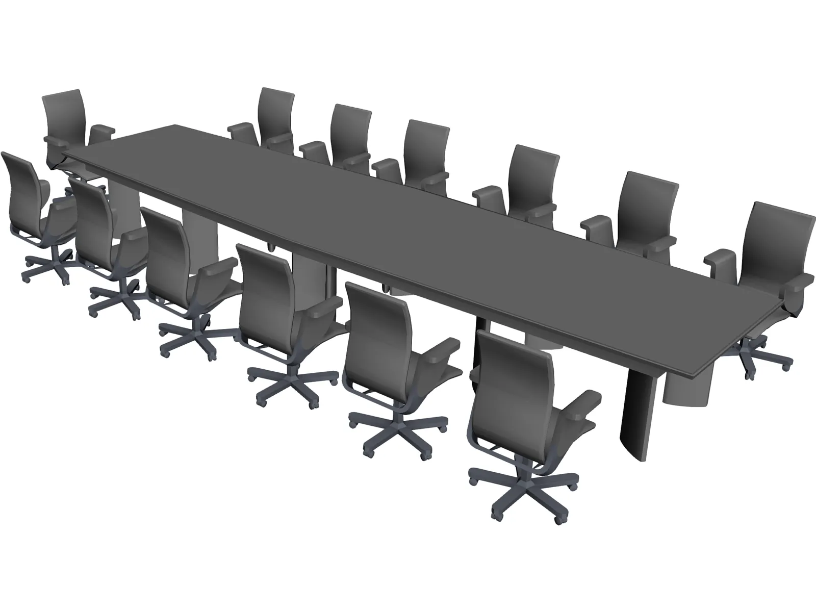 Table with Chairs 3D Model main preview