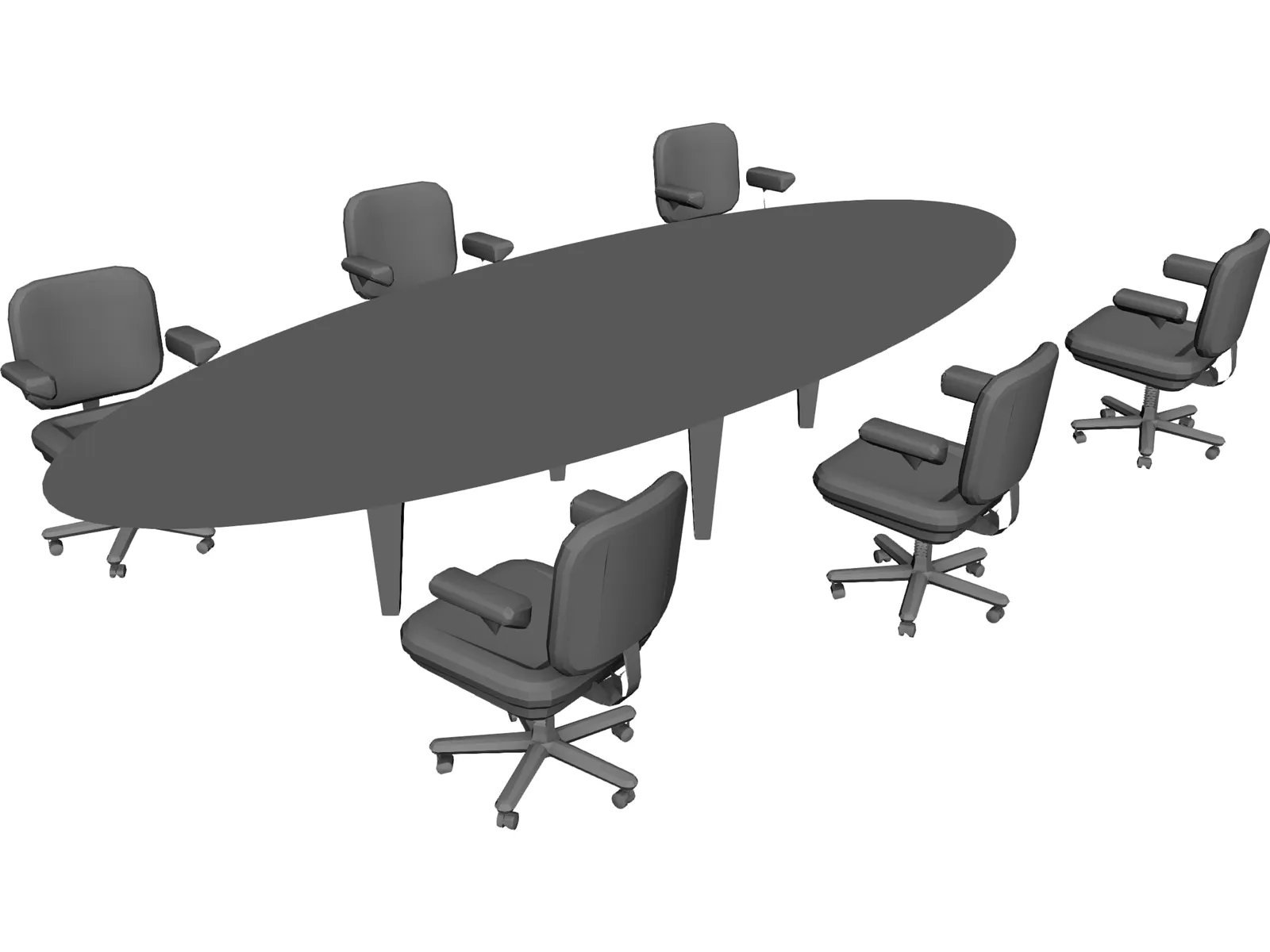 Table with Chairs 3D Model main preview