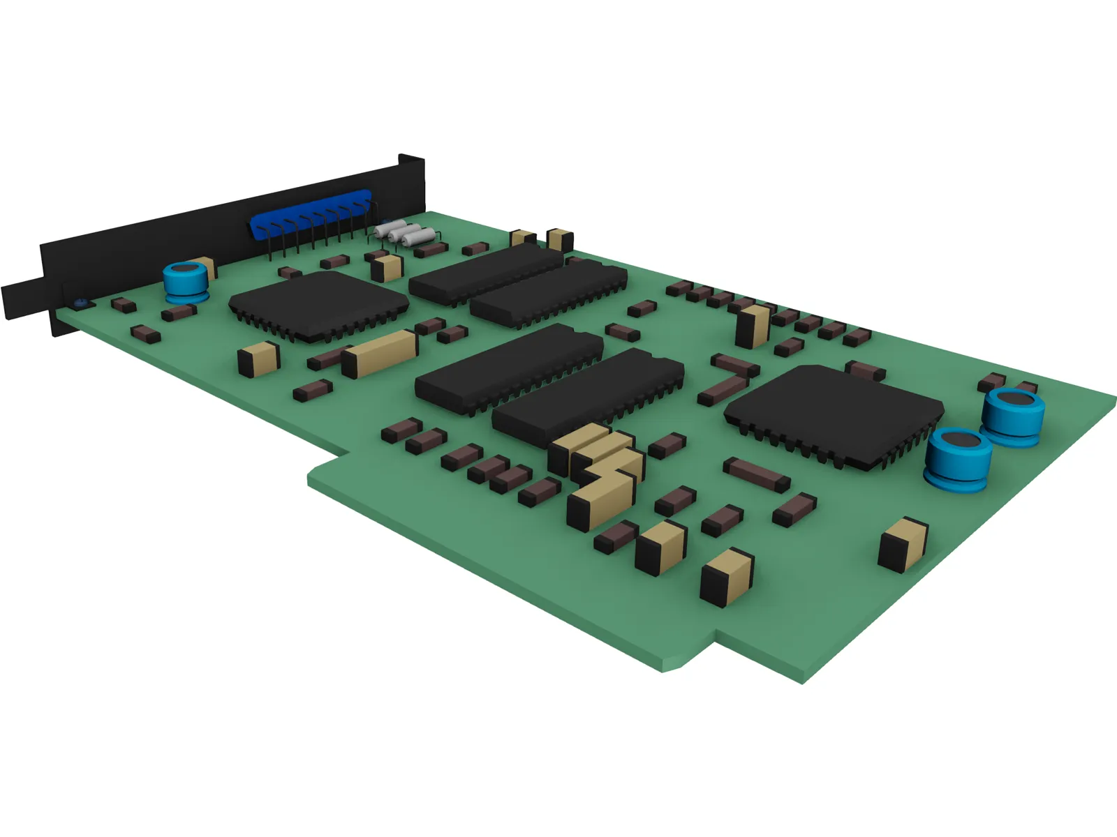 Small Circuitboard 3D Model main preview