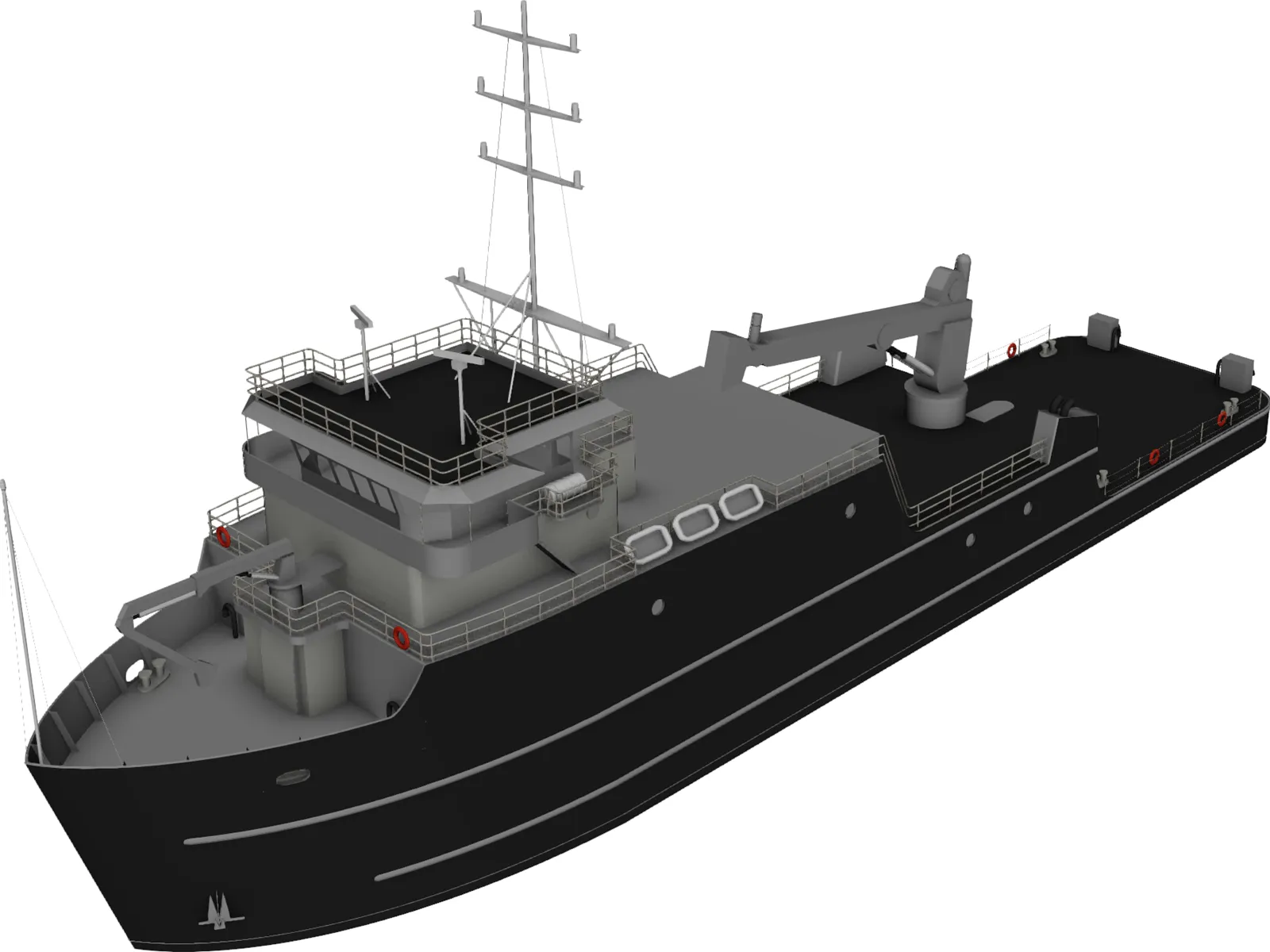YTT Torpedo Recovery Ship 3D Model main preview