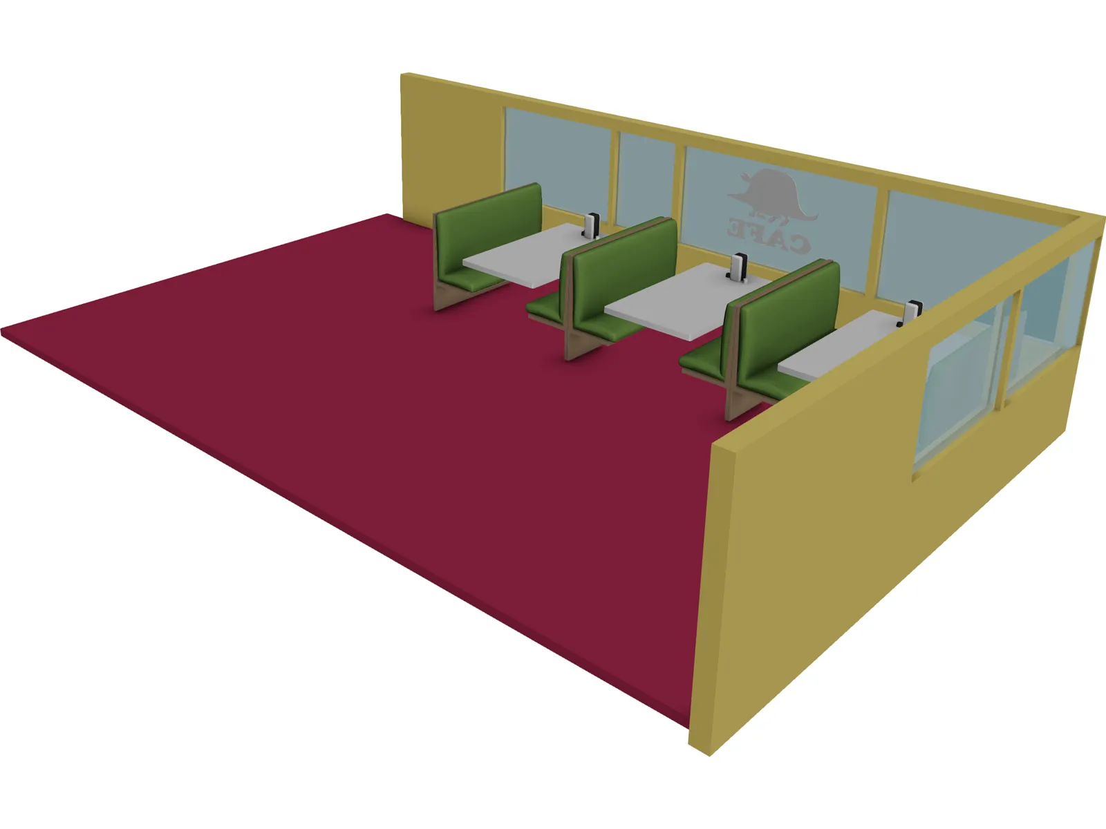 Diner Booths 3D Model main preview
