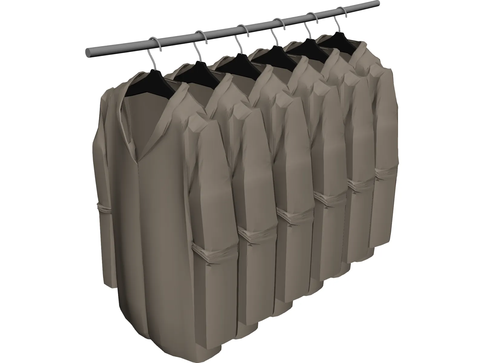 Jackets on Hangers 3D Model main preview