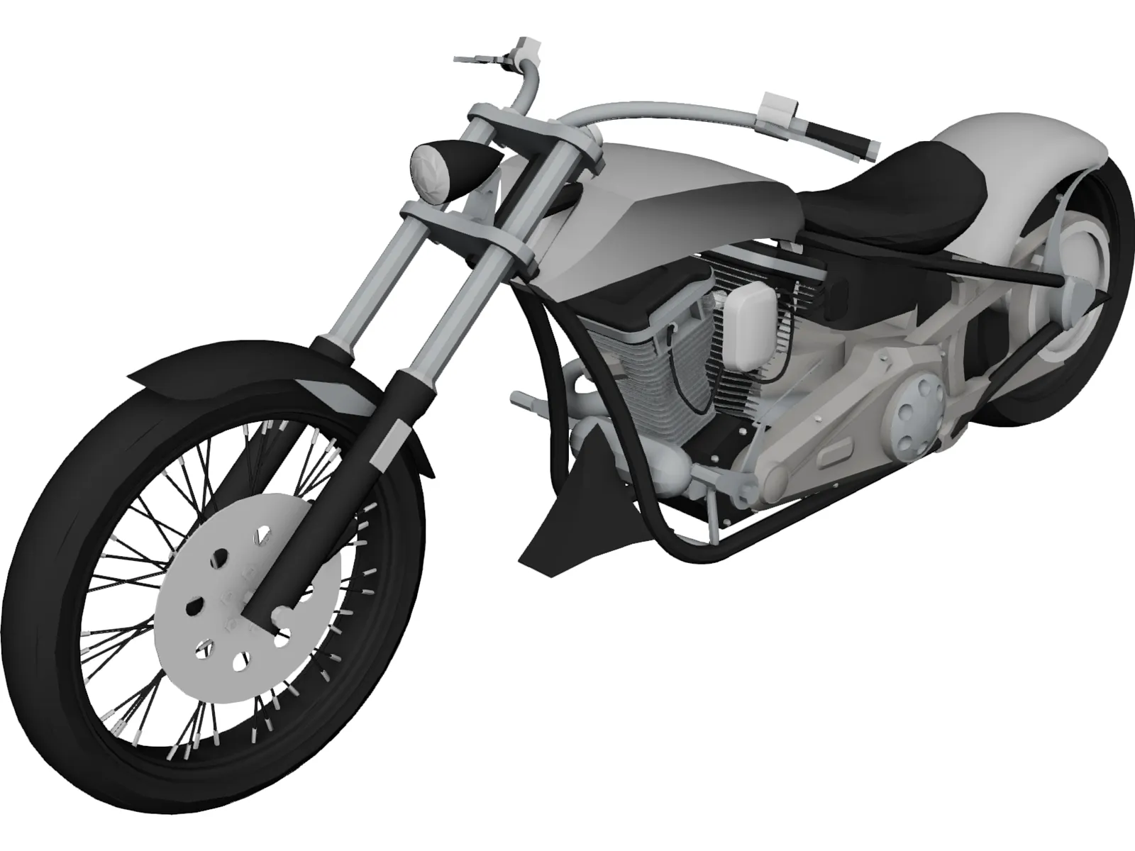 Custom Chopper 3D Model main preview