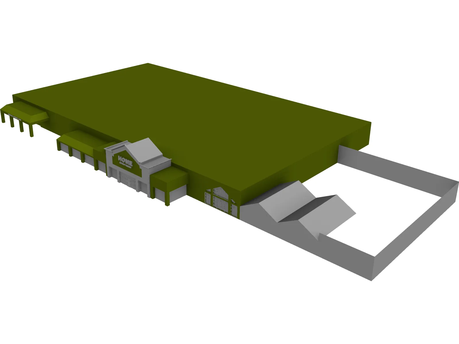 Retail Building 3D Model main preview