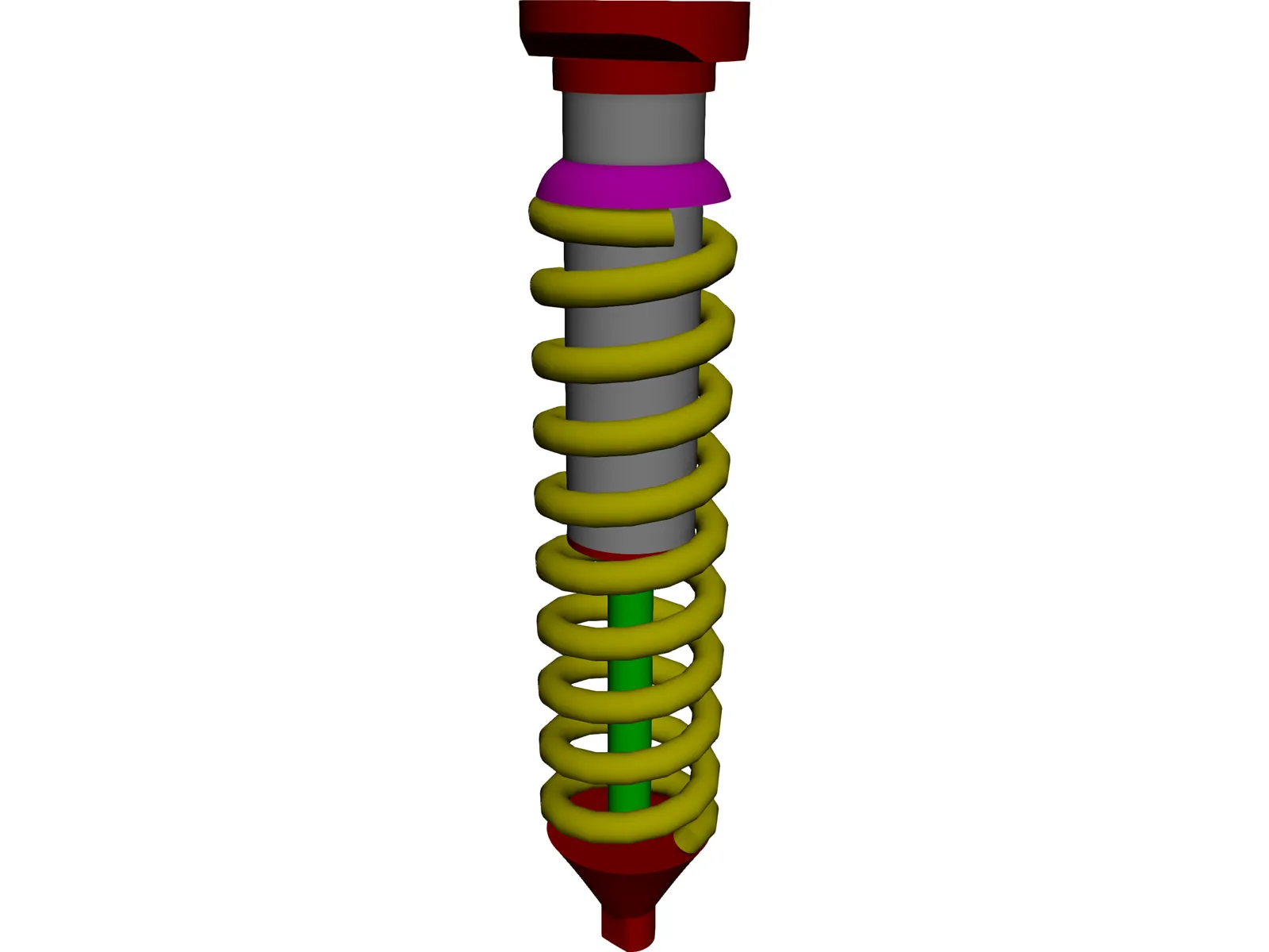 Coilover Suspension (Spring and Shock) 3D Model main preview