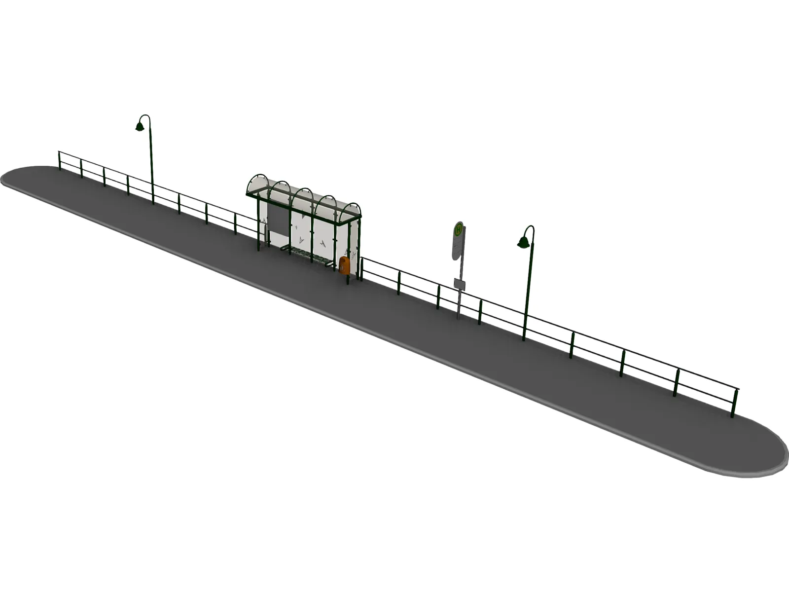 Bus Stop 3D Model main preview