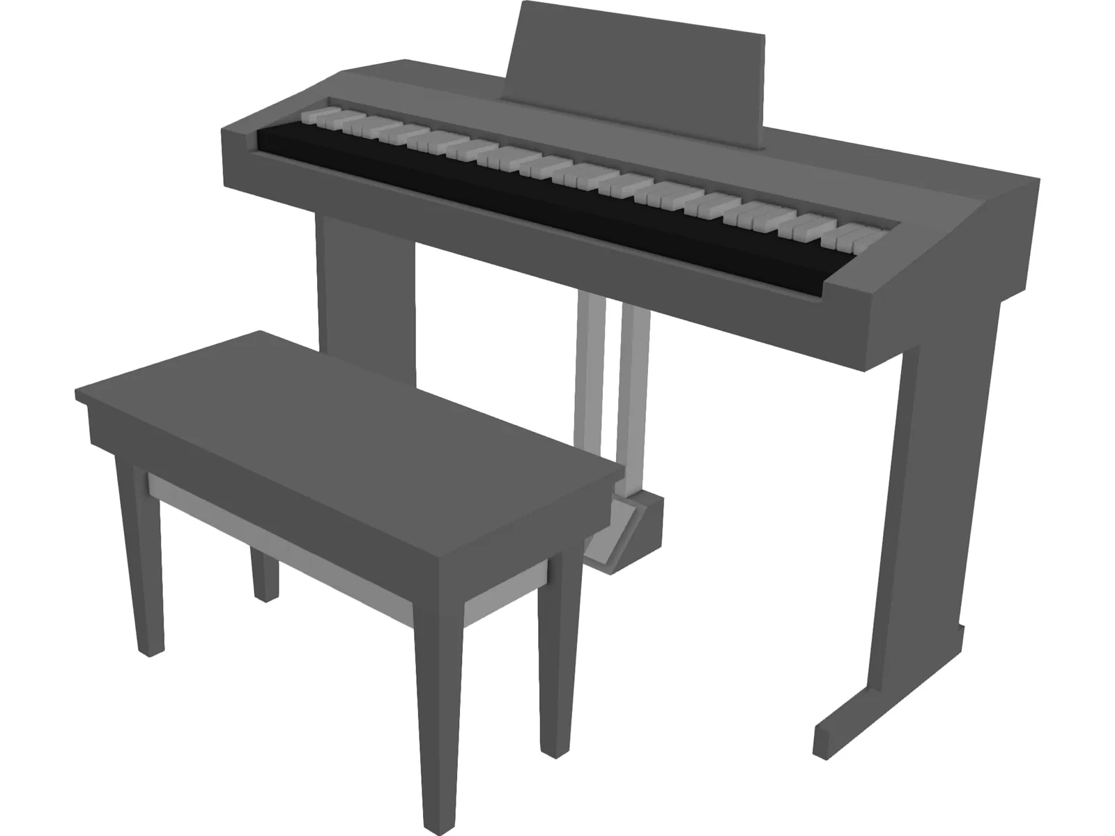 Electronic Keyboard 3D Model main preview