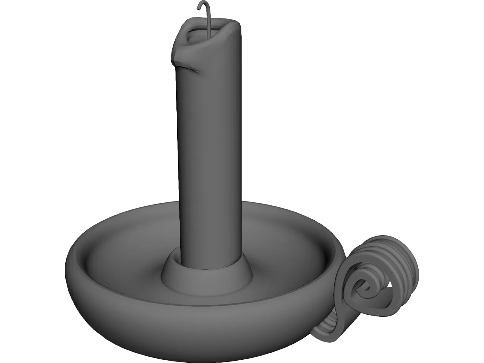 Bedtime Candle and Holder 3D Model main preview
