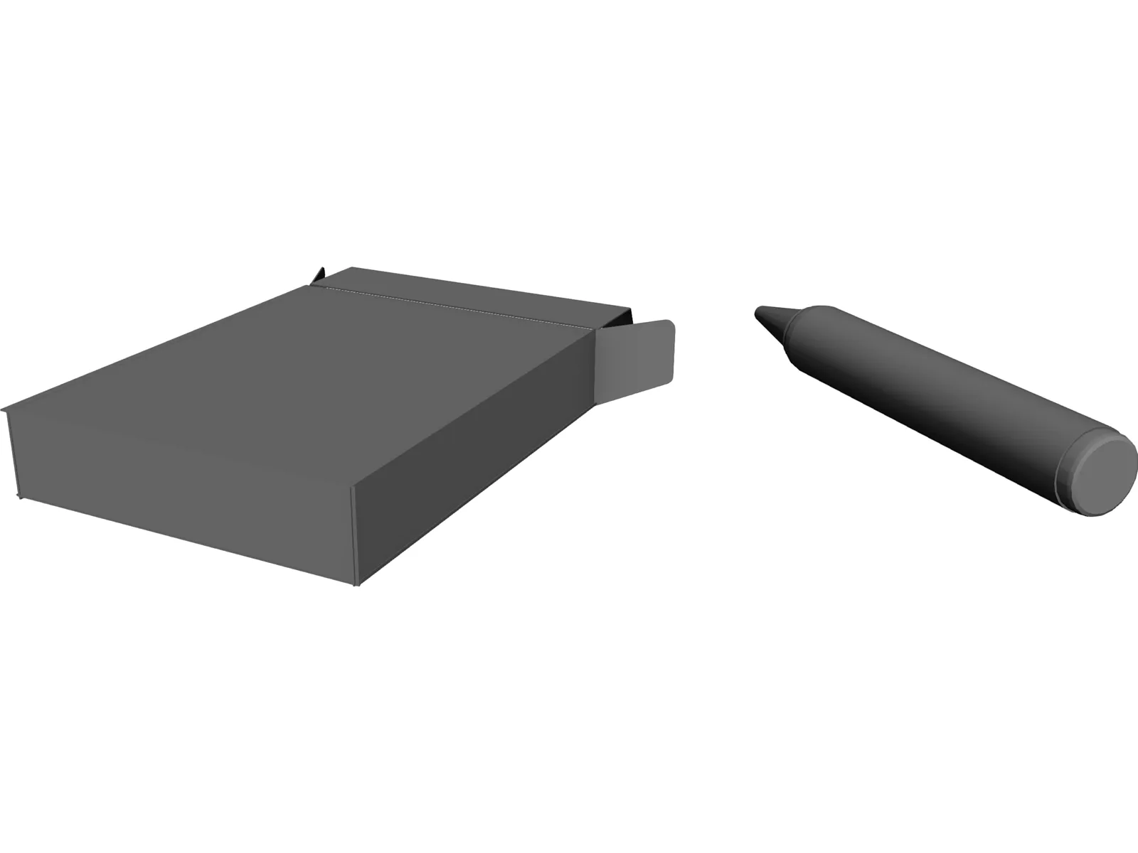 Box of Crayons 3D Model main preview