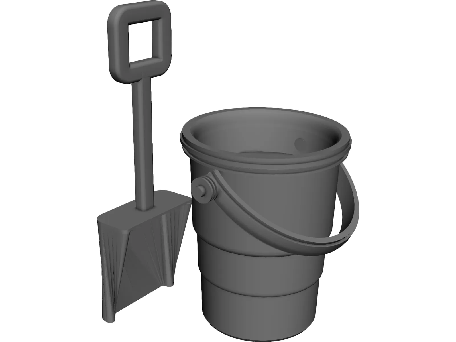 Sand Pail and Shovel 3D Model main preview