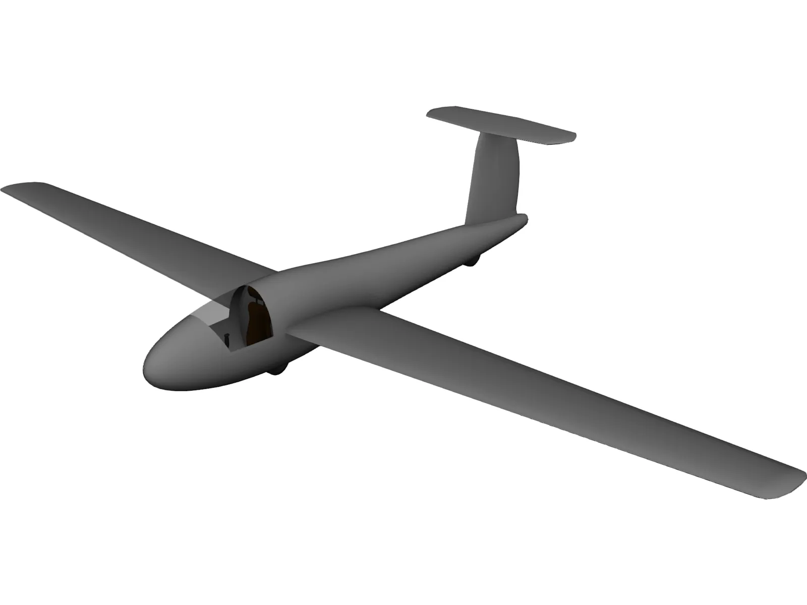 Sailplane Glider 3D Model main preview